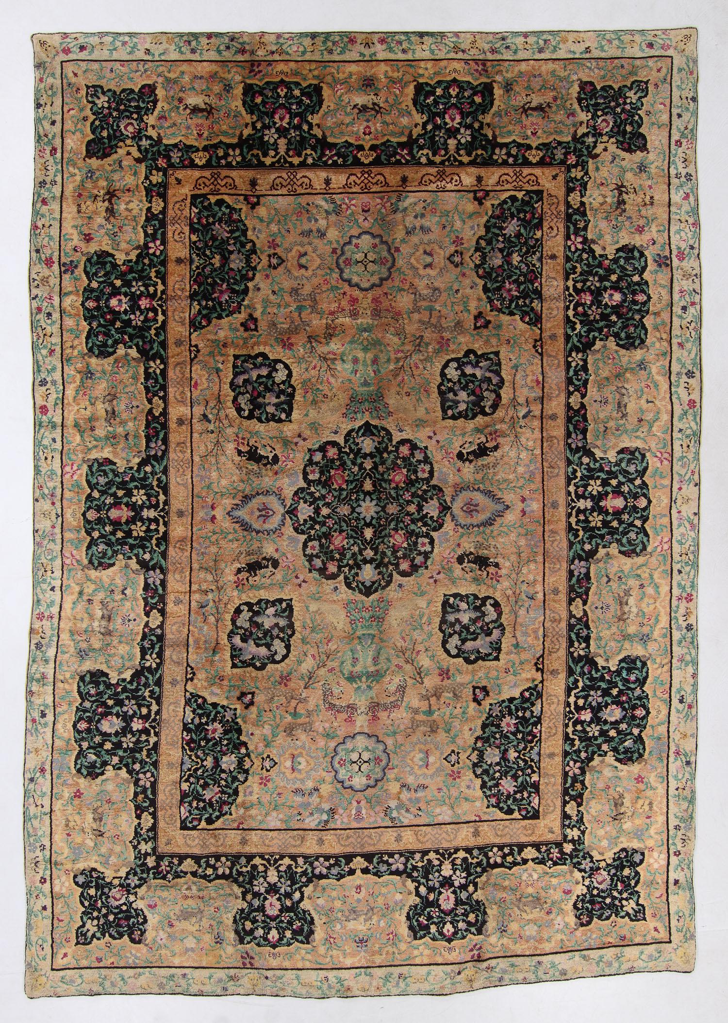 Agra Rug, India, Circa 1900, 10'8'' x 15'4'': Agra Rug, India, Circa 1900, 10'8'' x 15'4'' (325 x 467 cm). Weight: 111 lbs. Material: wool pile, cotton warp, cotton weft. Note: There Are No Hidden or Confidential Reserves in this Auction; All Acc