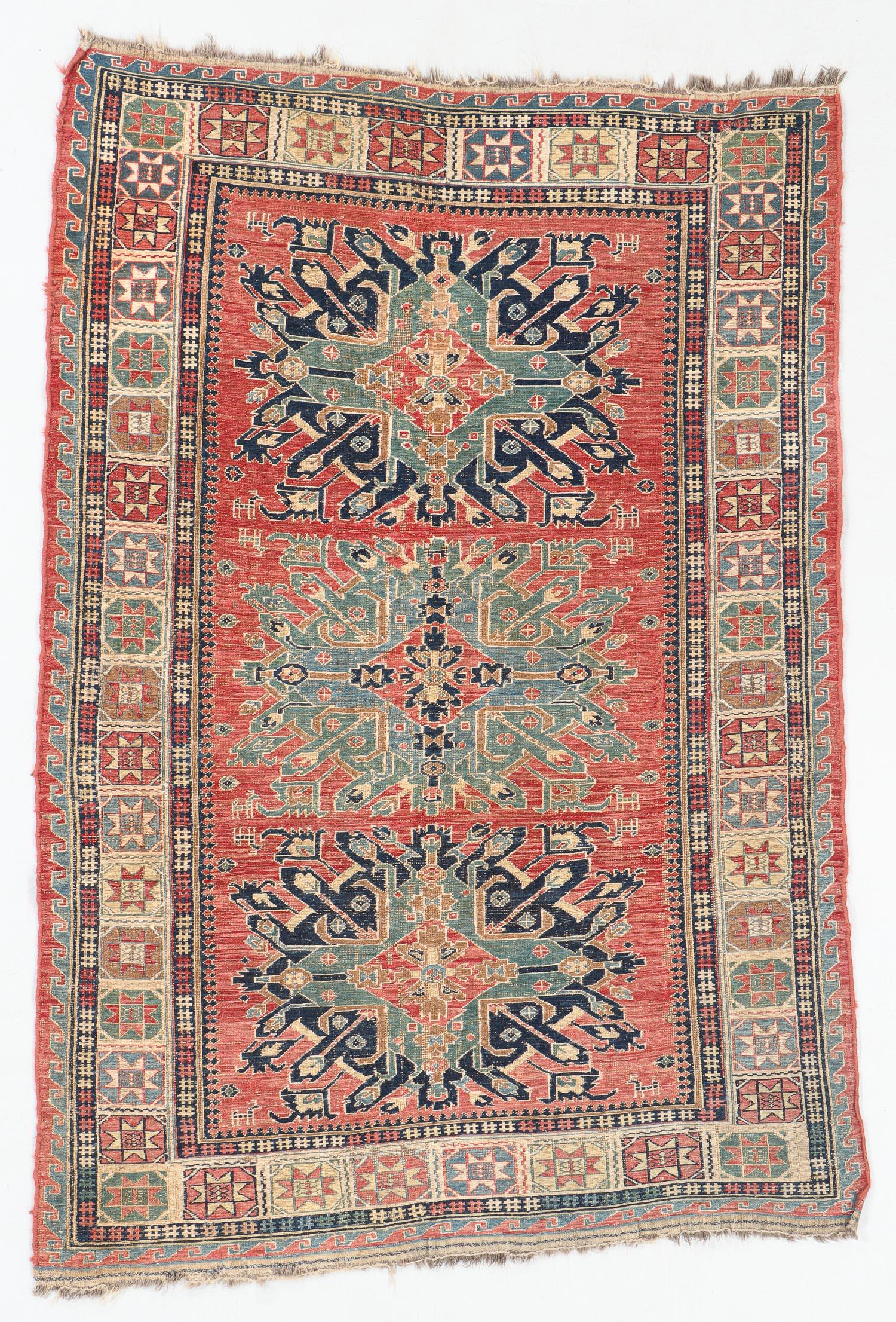 Sumak Rug, Caucasus, 19th C., 4'1'' x 6'2'' (1 of 5)