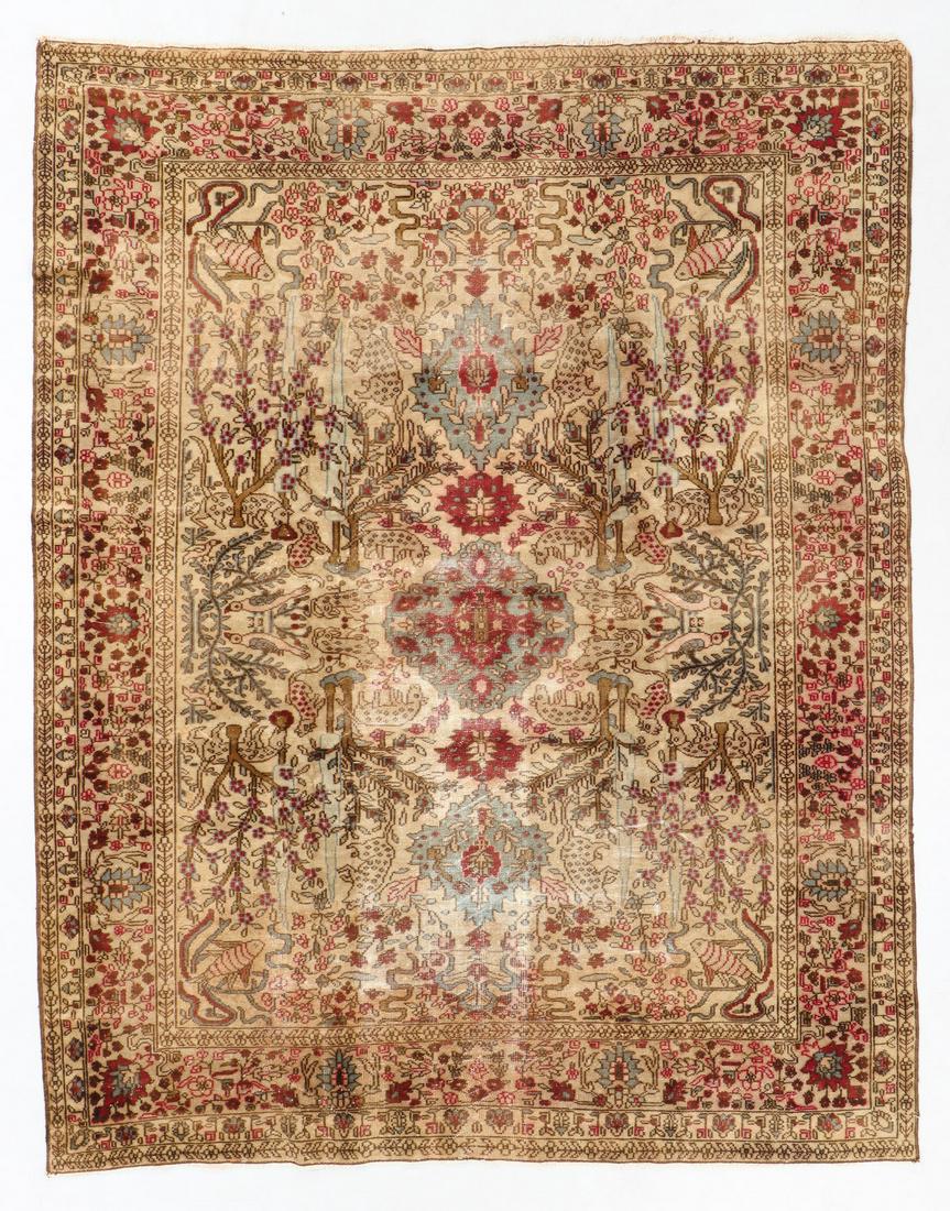 Agra Rug, India, Early 20th C., 7'6'' x 9'7'': Agra Rug, India, Early 20th C., 7'6'' x 9'7'' (229 x 292 cm). Weight: 25 lbs. Material: wool pile, cotton warp, cotton weft. Note: There Are No Hidden or Confidential Reserves in this Auction; All Acc
