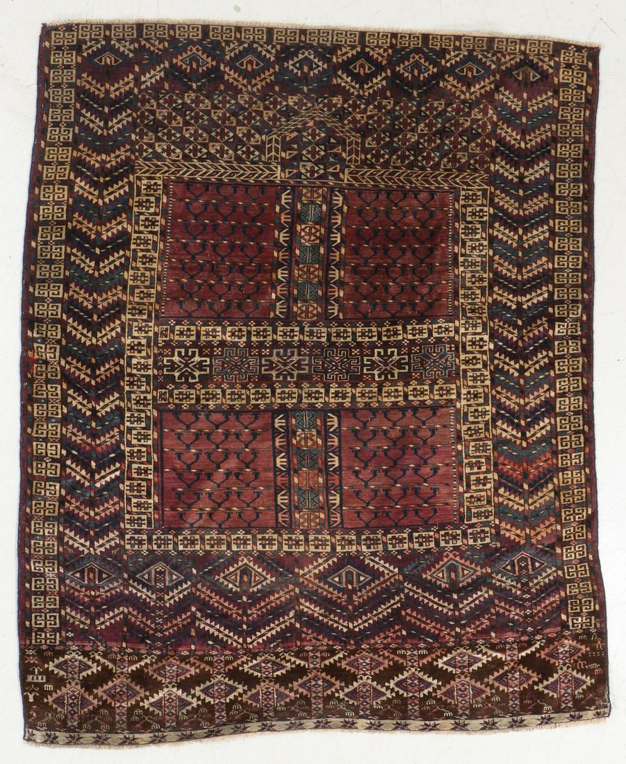 Turkmen Ensi Rug, Turkmenistan, Late 19th C., 4'1'' x (1 of 5)