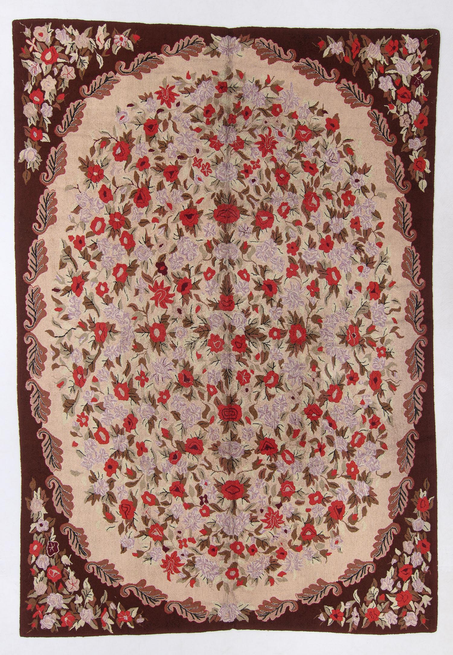 Large Old American Hooked Rug, 9'9'' x 14'3'' (1 of 4)