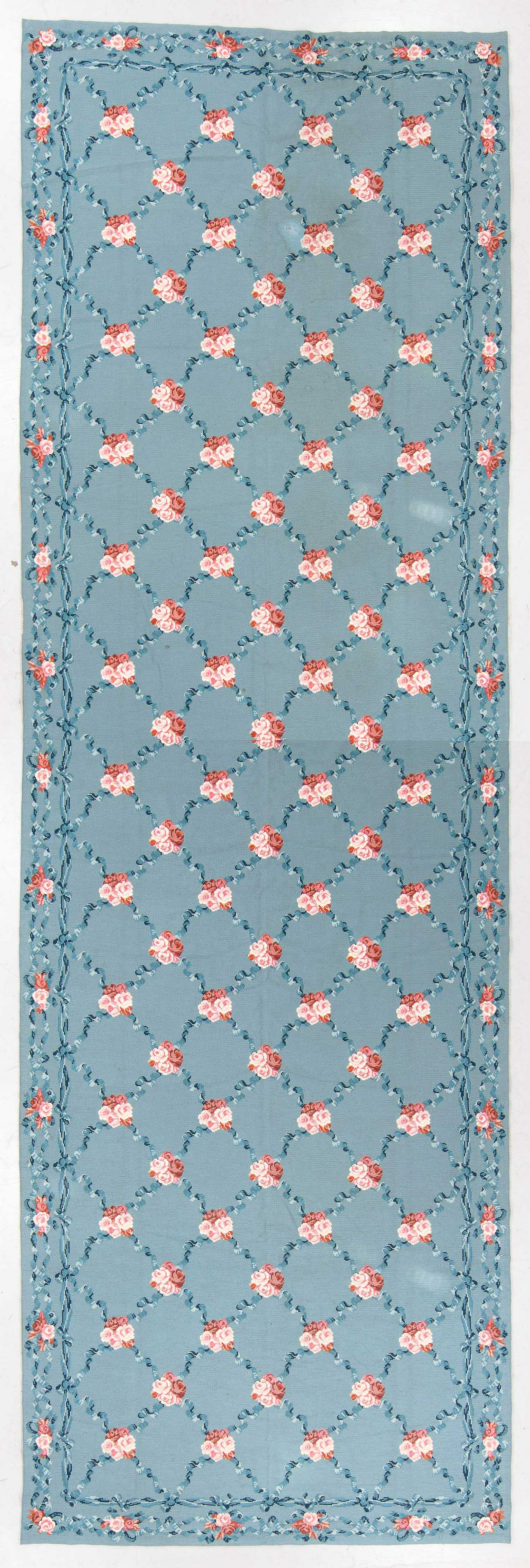 Vintage Mansion Size Wood Needlepoint Carpet: 7'10'' x (1 of 4)