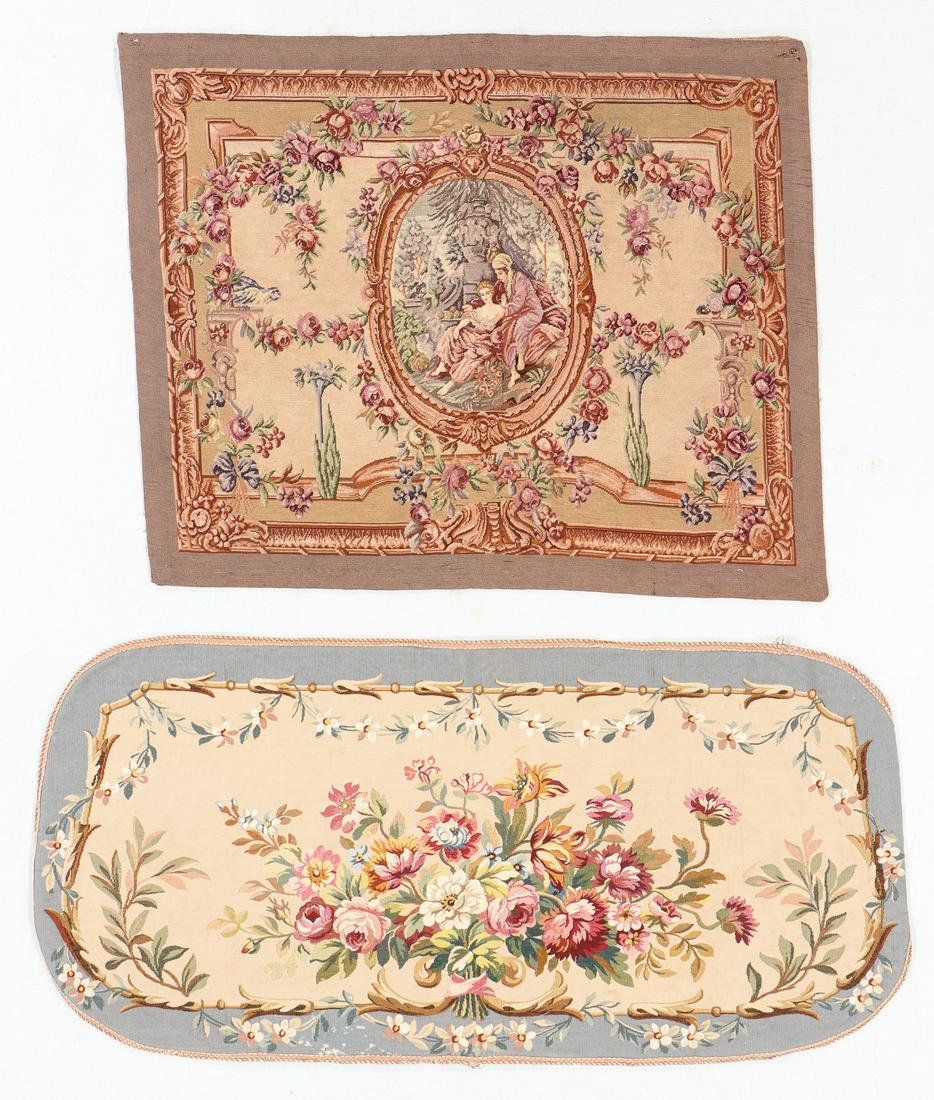 Two Continental Wool Needlepoint Rugs, Early 20th C. (1 of 8)