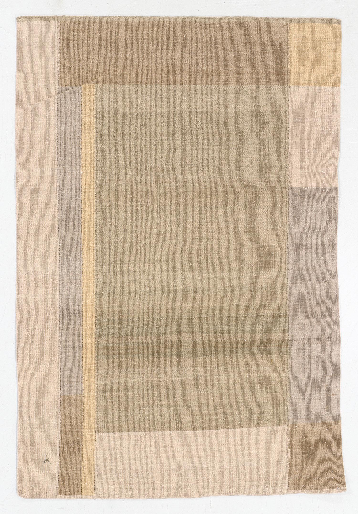 Modernist Kilim, Nepal, 3'10'' x 5'9'': Modernist Kilim, Nepal, 3'10'' x 5'9'' (117 x 175 cm). Weight: 8 lbs. Wool. Note: There Are No Hidden or Confidential Reserves in this Auction; All Acceptable Bidding Commences at the Online Start Pri