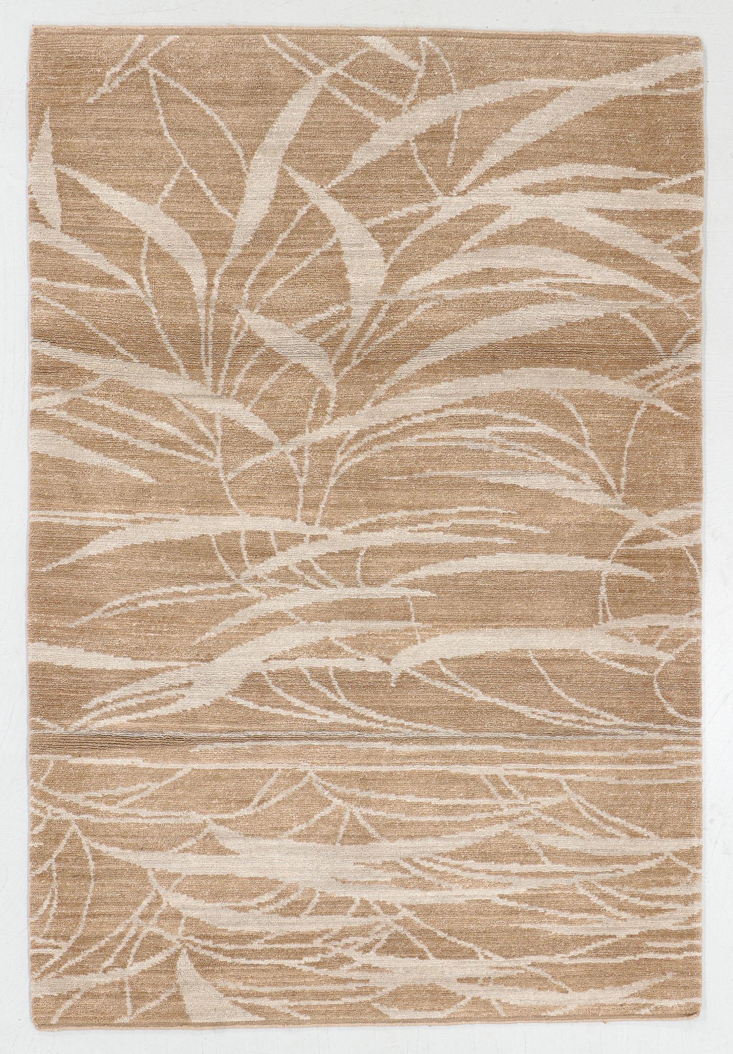 Bamboo Pattern Tibetan Rug, Nepal, 4'1'' x 6'1'': Bamboo Pattern Tibetan Rug, Nepal, 4'1'' x 6'1'' (124 x 185 cm). Weight: 18 lbs. Note: There Are No Hidden or Confidential Reserves in this Auction; All Acceptable Bidding Commences at the Online Star
