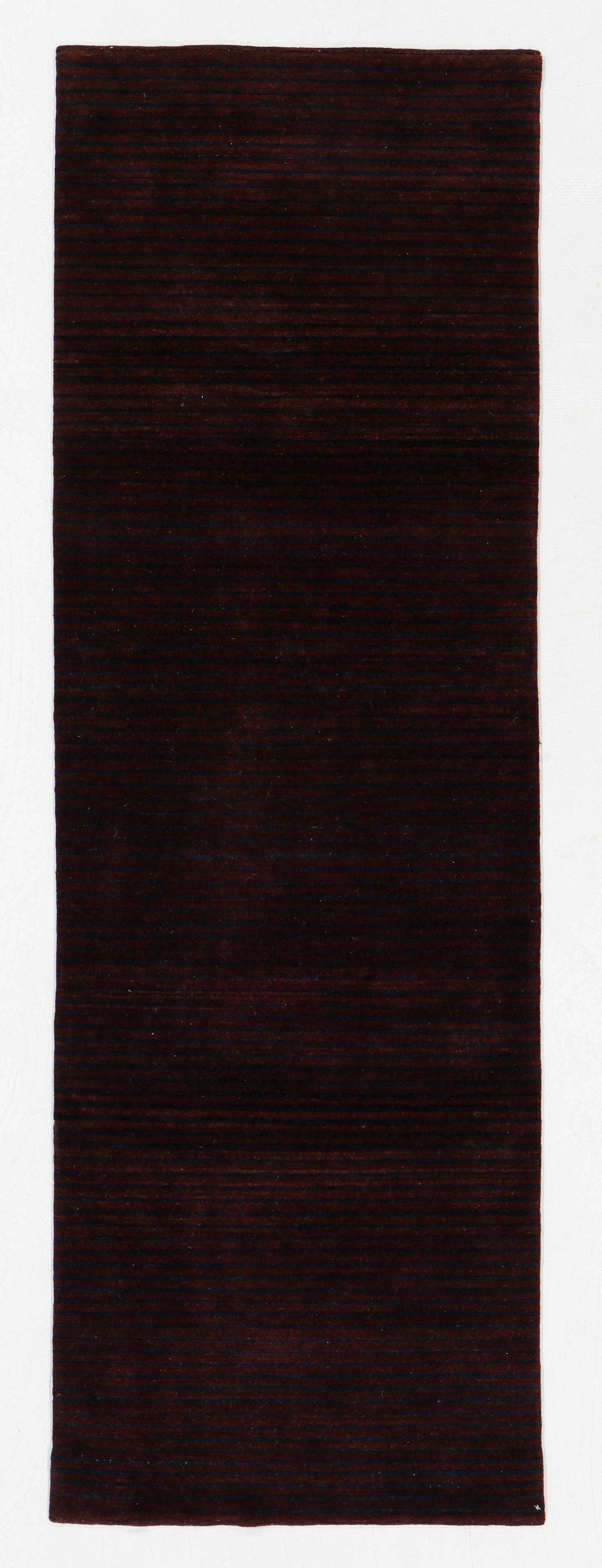Modern Striped Rug, Nepal, 2'7'' x 7'11'': Modern Striped Rug, Nepal, 2'7'' x 7'11'' (79 x 241 cm). Weight: 13 lbs. Wool. Note: There Are No Hidden or Confidential Reserves in this Auction; All Acceptable Bidding Commences at the Online Start 