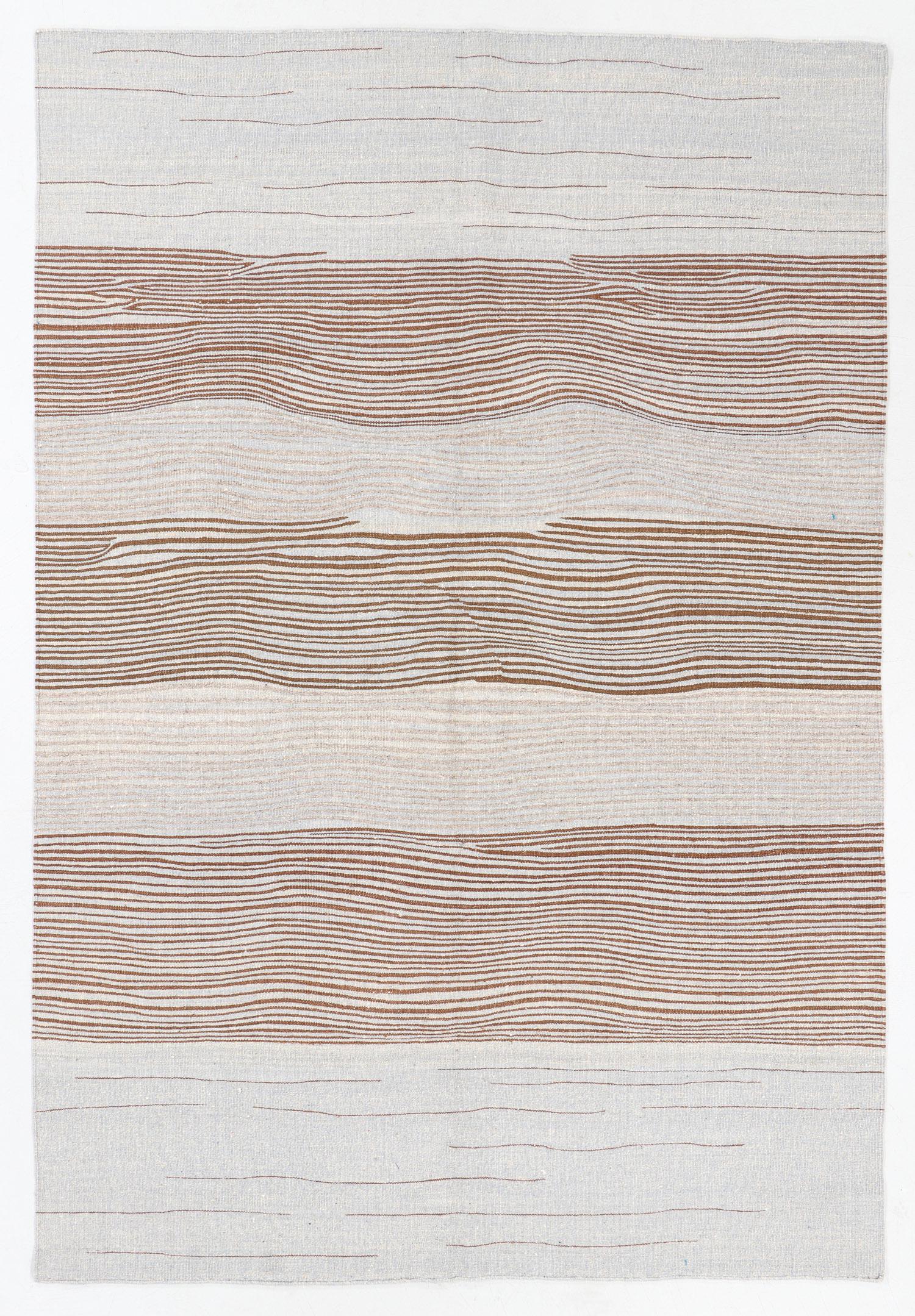 Modernist Kilim, Nepal, 6'1'' x 9'1'': Modernist Kilim, Nepal, 6'1'' x 9'1'' (185 x 277 cm). Weight: 19 lbs. Wool. Note: There Are No Hidden or Confidential Reserves in this Auction; All Acceptable Bidding Commences at the Online Start Pri