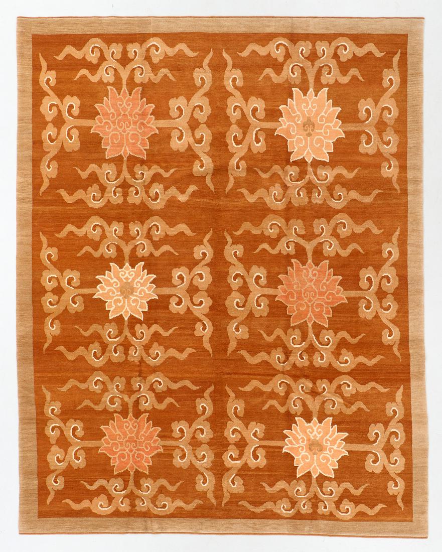 Modern Tibetan Lotus Flower Rug, Nepal, 8'2'' x 10'4'' (1 of 5)