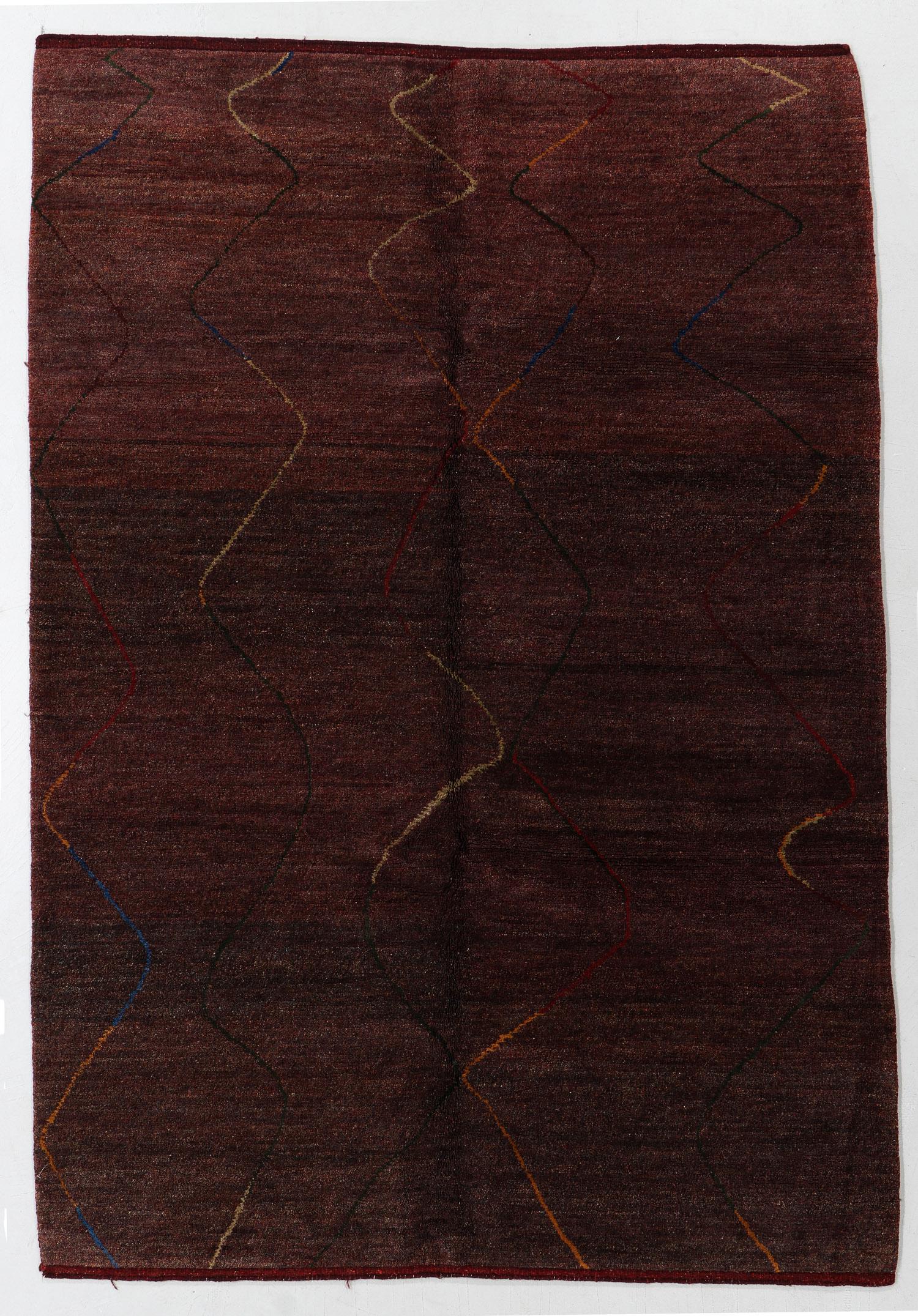 Modernist Tibetan Rug, Nepal, 5'11'' x 8'9'': Modernist Tibetan Rug, Nepal, 5'11'' x 8'9'' (180 x 267 cm). Weight: 51 lbs. Wool. Note: There Are No Hidden or Confidential Reserves in this Auction; All Acceptable Bidding Commences at the Online St