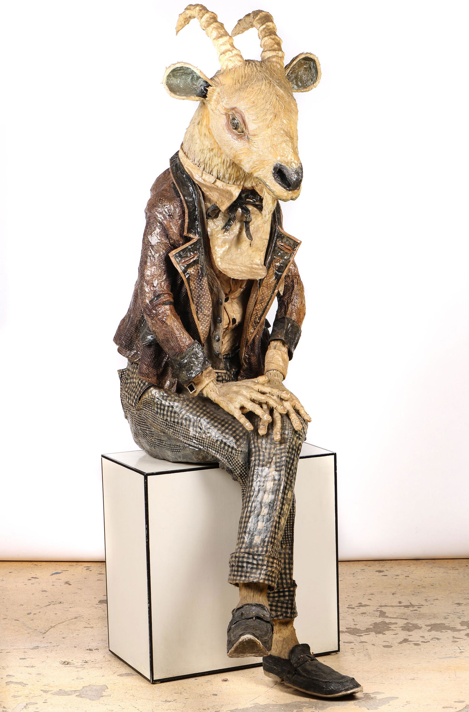 James Grashow (American, b. 1942) Fabric Mache: James Grashow (American, b. 1942) Sculpture: "Goat Metamorphosis," c.1980, fabric mache. Size: 74'' x 24'' x 43'' (188 x 61 x 109 cm). Provenance: Collection of Allan Stone, New York.