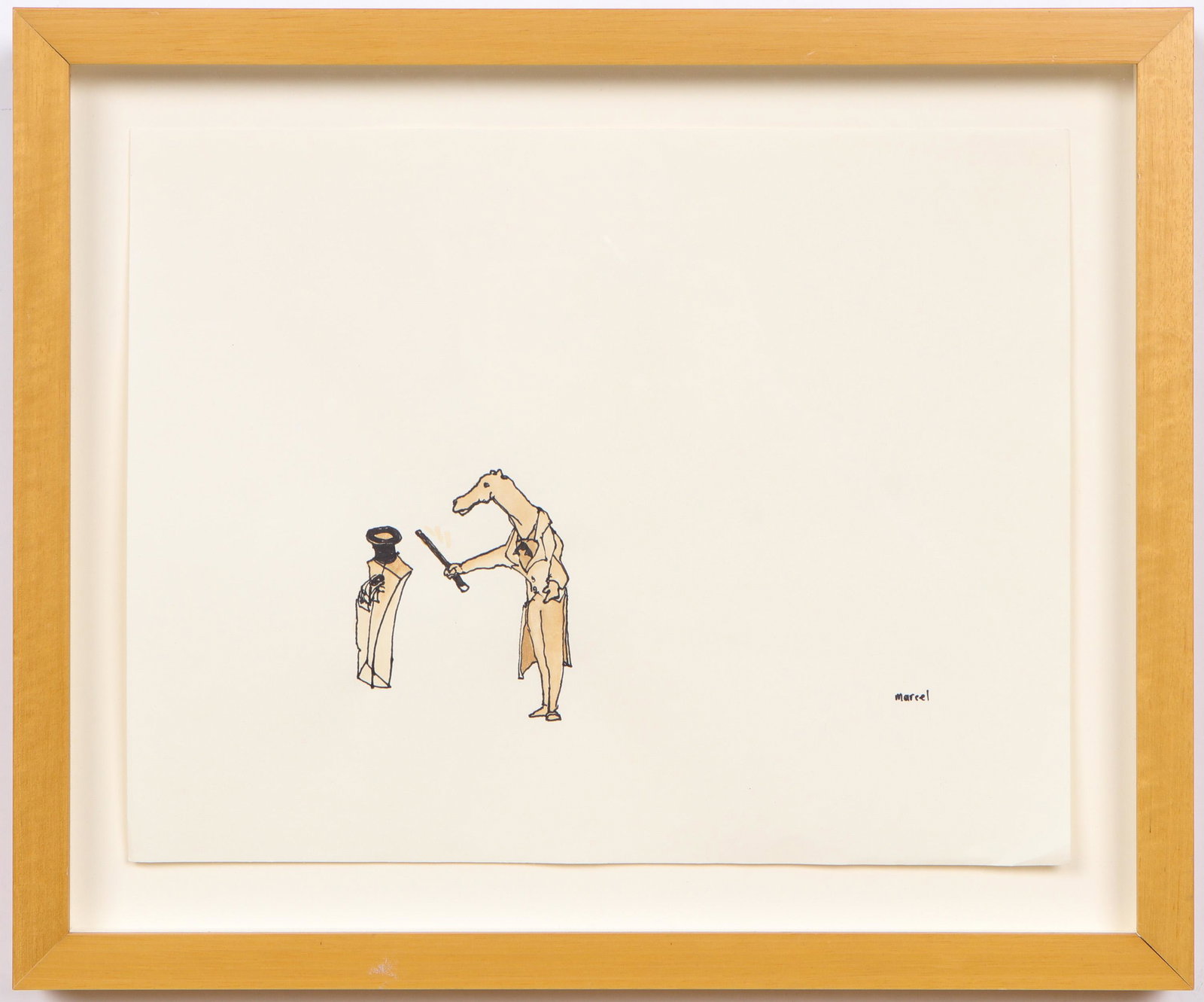 Marcel Dzama (Canadian, b. 1974): Marcel Dzama (Canadian, b. 1974) Untitled Drawing, 2004, signed. Framed. Size: 10'' x 12'', 25 x 30 cm (sheet); 13'' x 15.5'', 33 x 39 cm (frame). Provenance: Collection of Joshua P. Smith.
