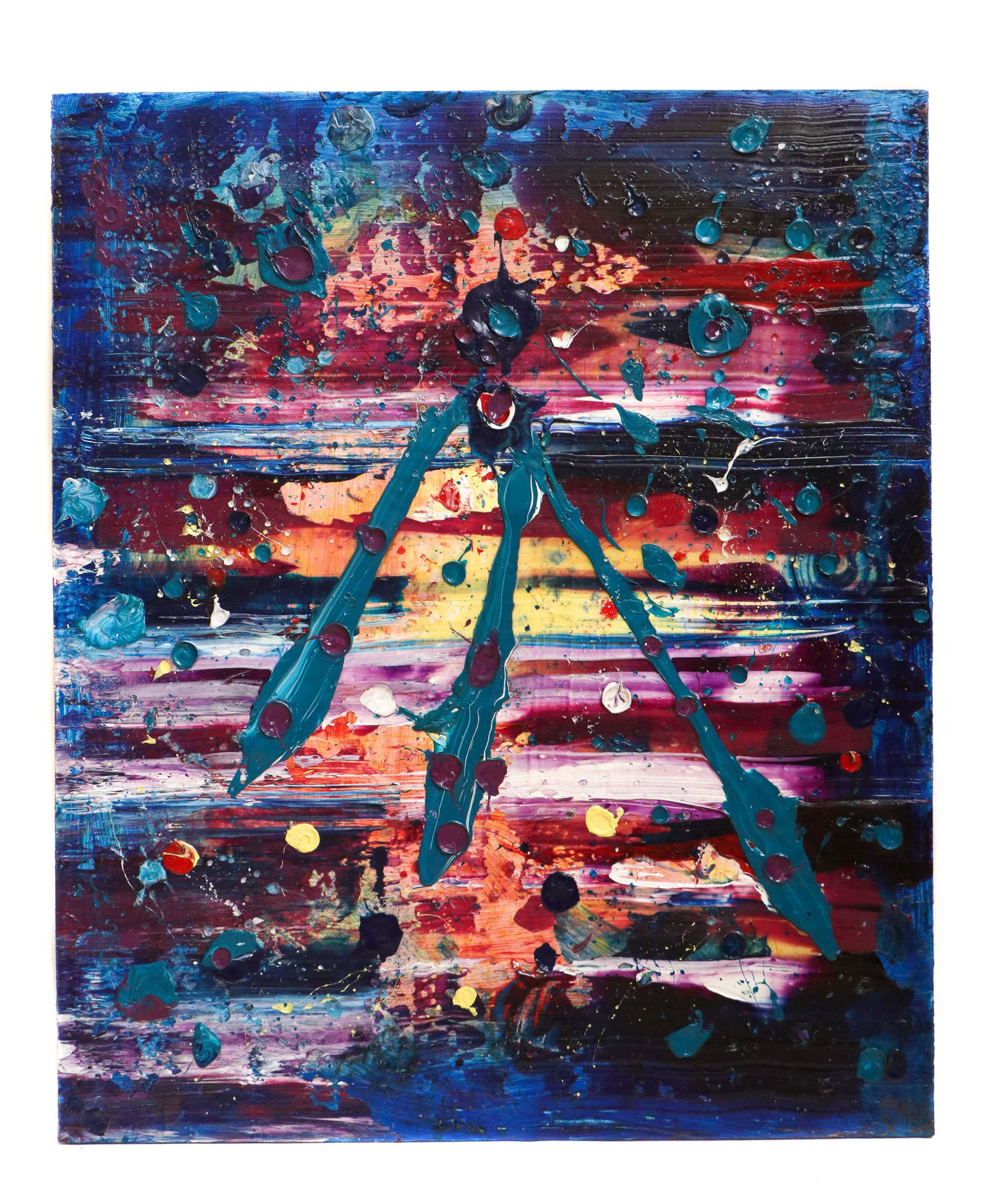 Richard Heinsohn (American, b. 1961): Richard Heinsohn (American, b. 1961) "Life Forms in Transit," 1988. Size: 72'' x 60'', 183 x 152 cm (stretcher) Provenance: Collection of Allan Stone, New York.