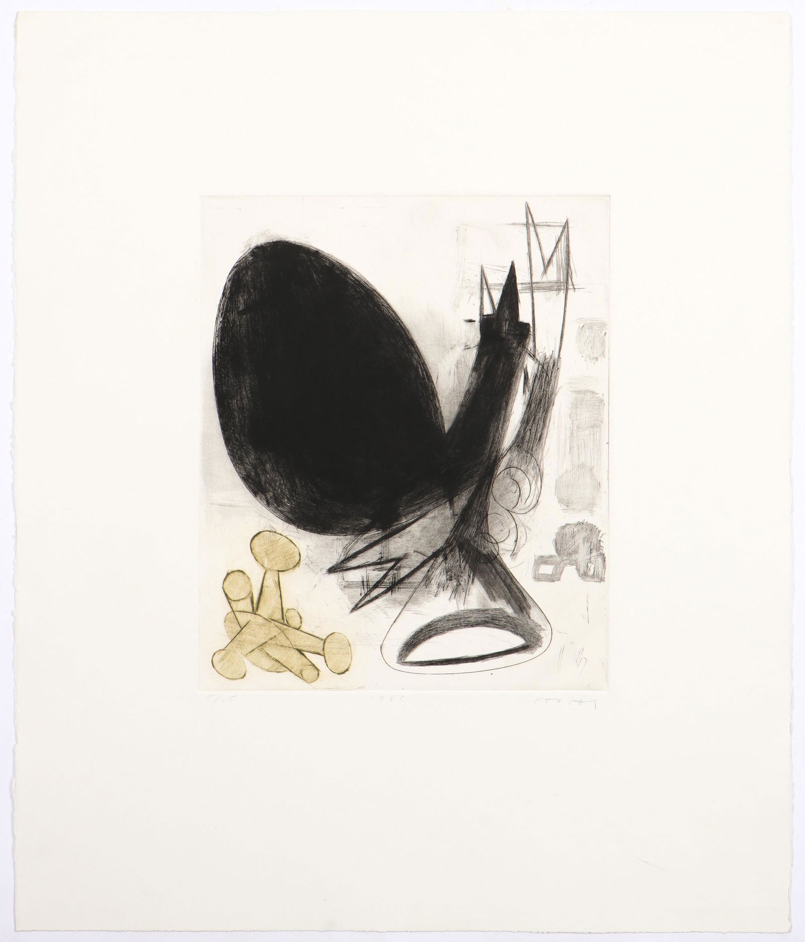 David Storey (American, b. 1948): David Storey (American, b. 1948) Untitled, 1985, etching, signed, dated and numbered, edition of 15. Unframed. Size: 14'' x 12'', 36 x 30 cm (plate); 26'' x 22.5'', 66 x 57 cm (sheet). Provenance: Col