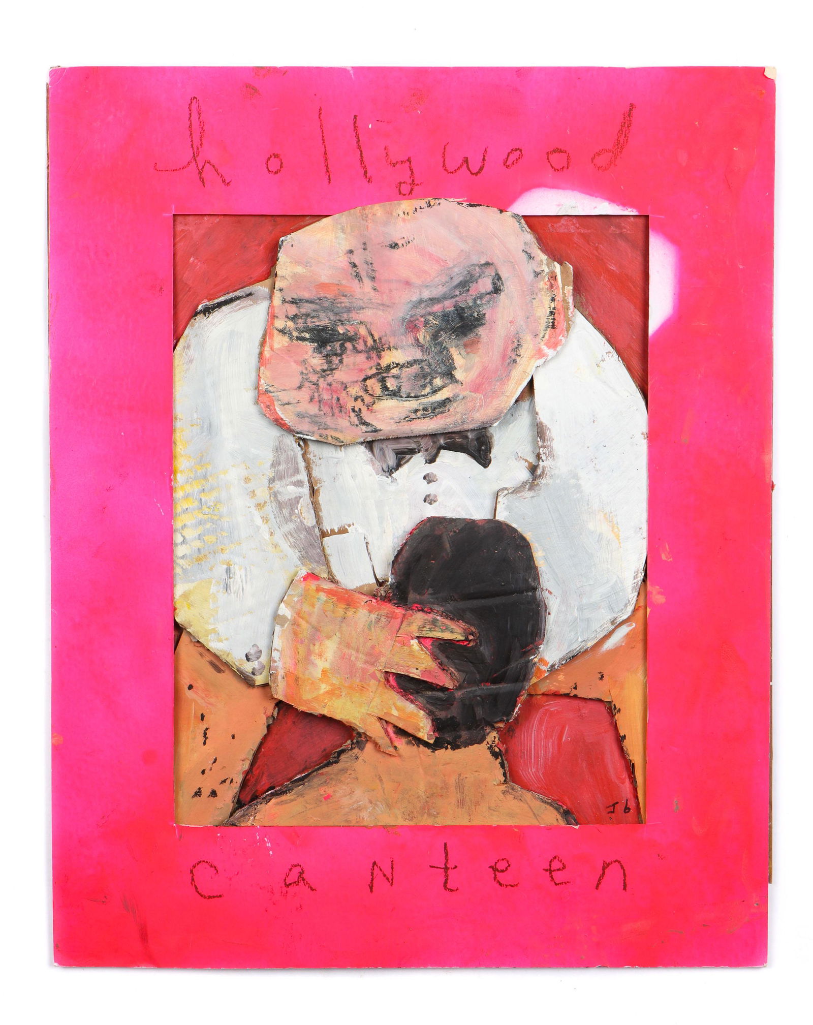 Jim Bloom (American, b. 1968): Jim Bloom (American, b. 1968) "Hollywood Canteen," paint and mixed media on cardboard. Size: 20'' x 16'', (51 x 41 cm).