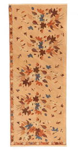 Antique Tulis Batik Skirt Cloth, Indonesia: Kain panjang pagi-sore skirt cloth of cotton tabby with patterning in hand drawn (tulis) wax resist (batik). Design of floral sprays against a finely drawn slanted line background. Medium: cotton