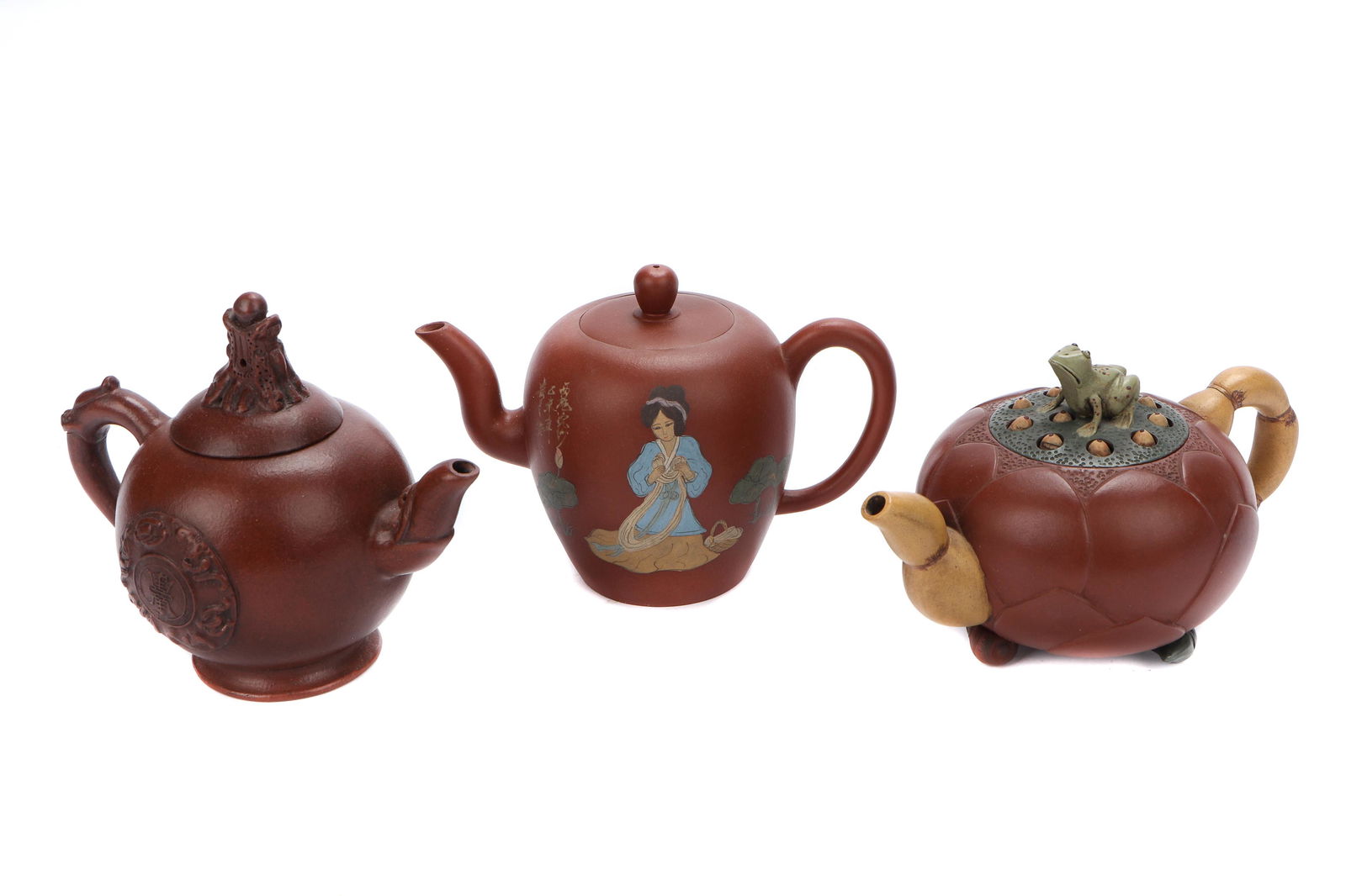 Three Chinese Yixing Teapots (1 of 7)