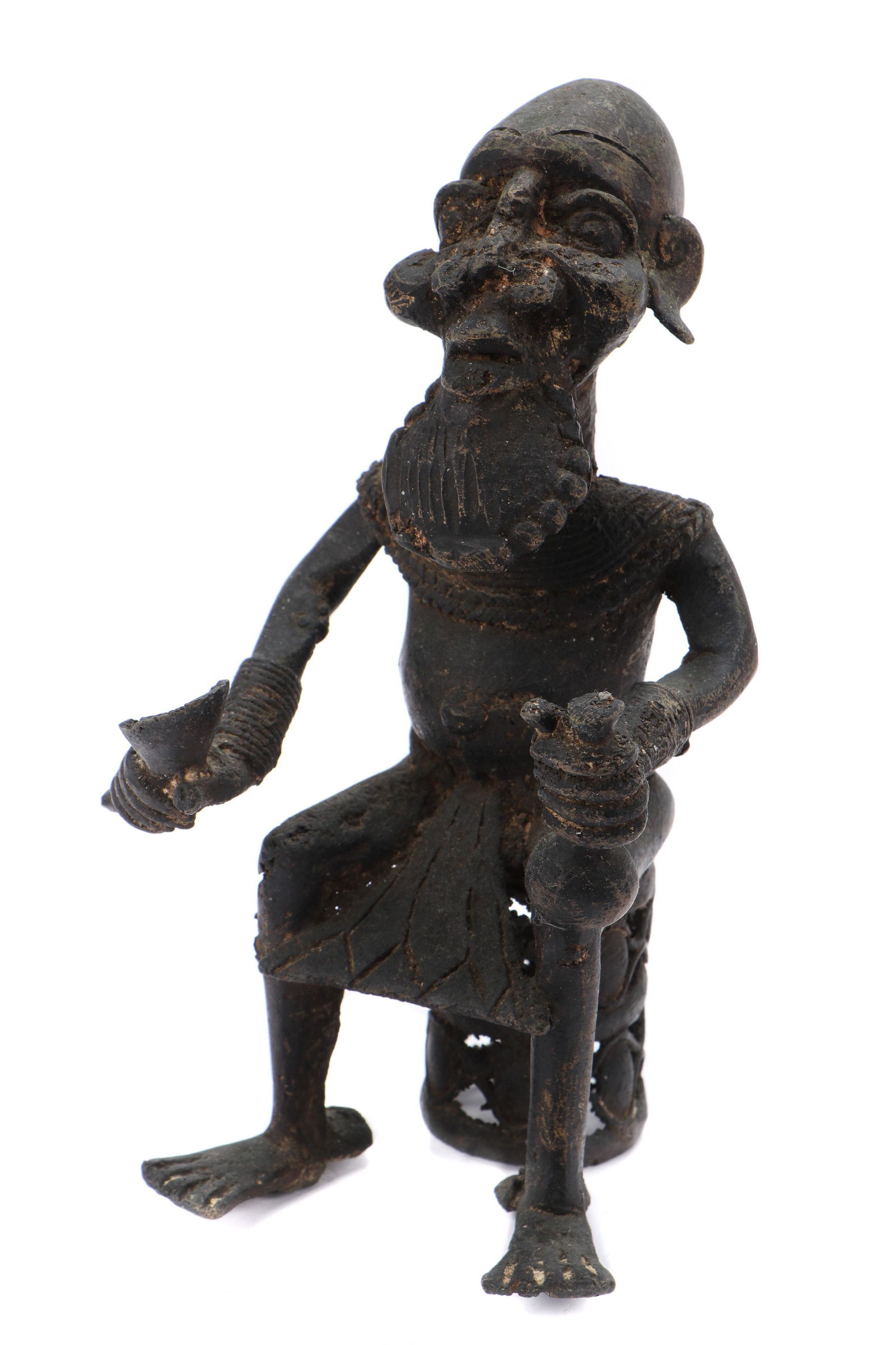 African Igbo Bronze Seated Ancestor Figure (1 of 6)