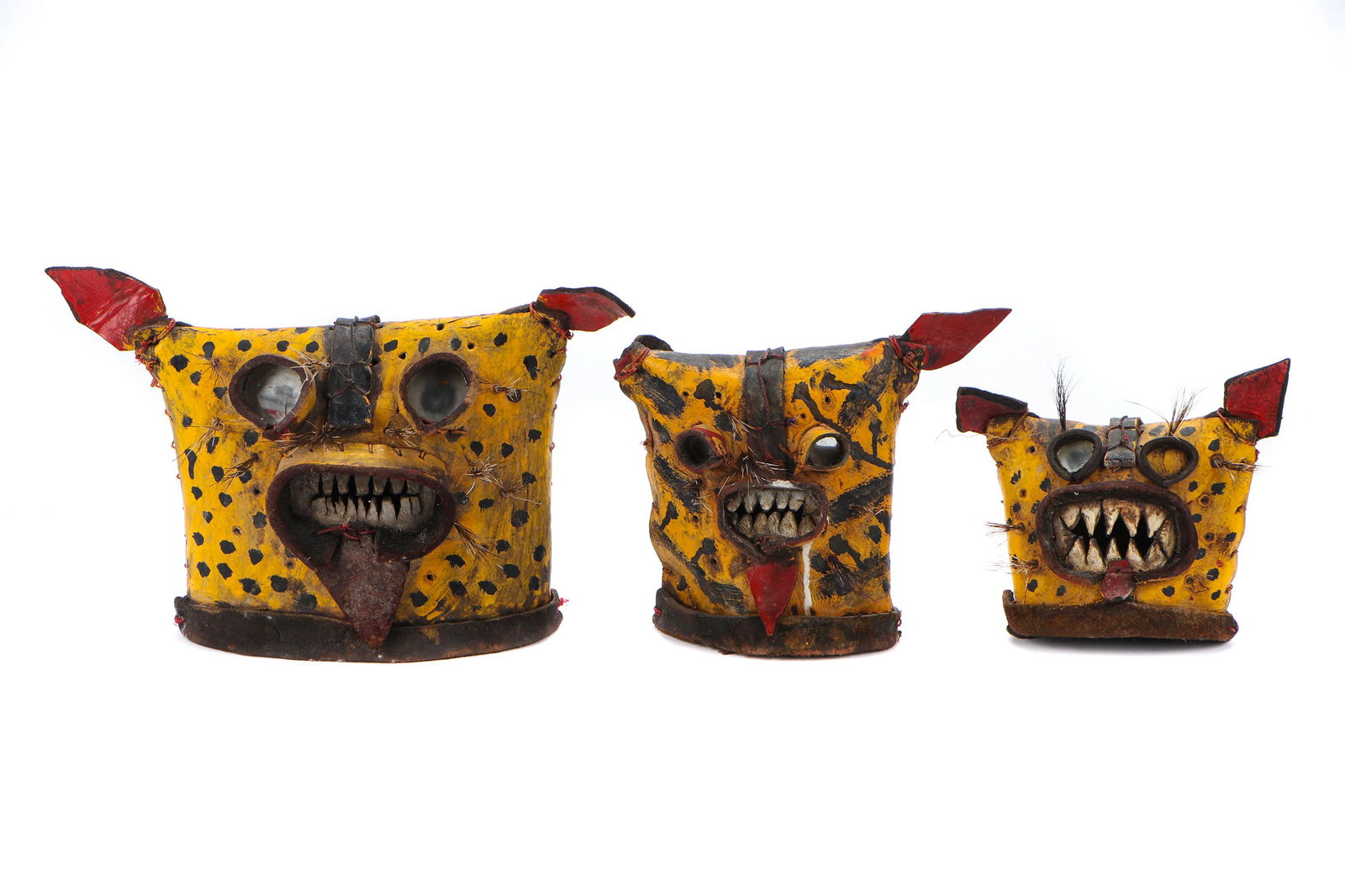 Three Mexican Zitlala Festival Tigre Masks (1 of 5)