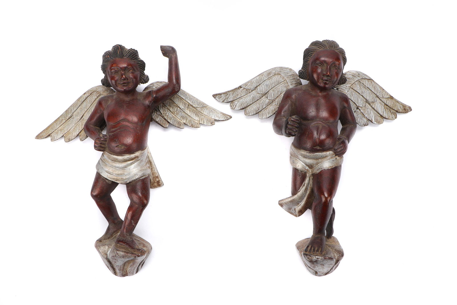 Pair of Antique Carved Wood Angels, Burma (1 of 7)