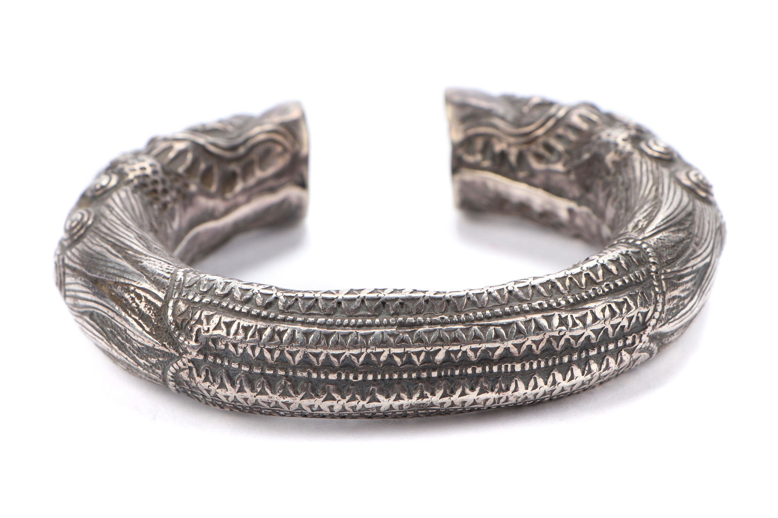 Rare Silver Bracelet with Dragons, Tibet, 19th c. (1 of 5)
