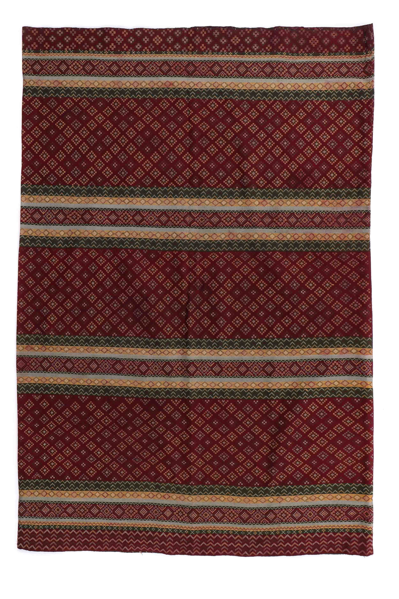 Hakachin Woman's Tube Skirt, Burma, early 20th c.: Hakachin woman's silk tube skirt, Burma, early 20th century. Size: 39'' x 27'' (99 x 69 cm). uncut.