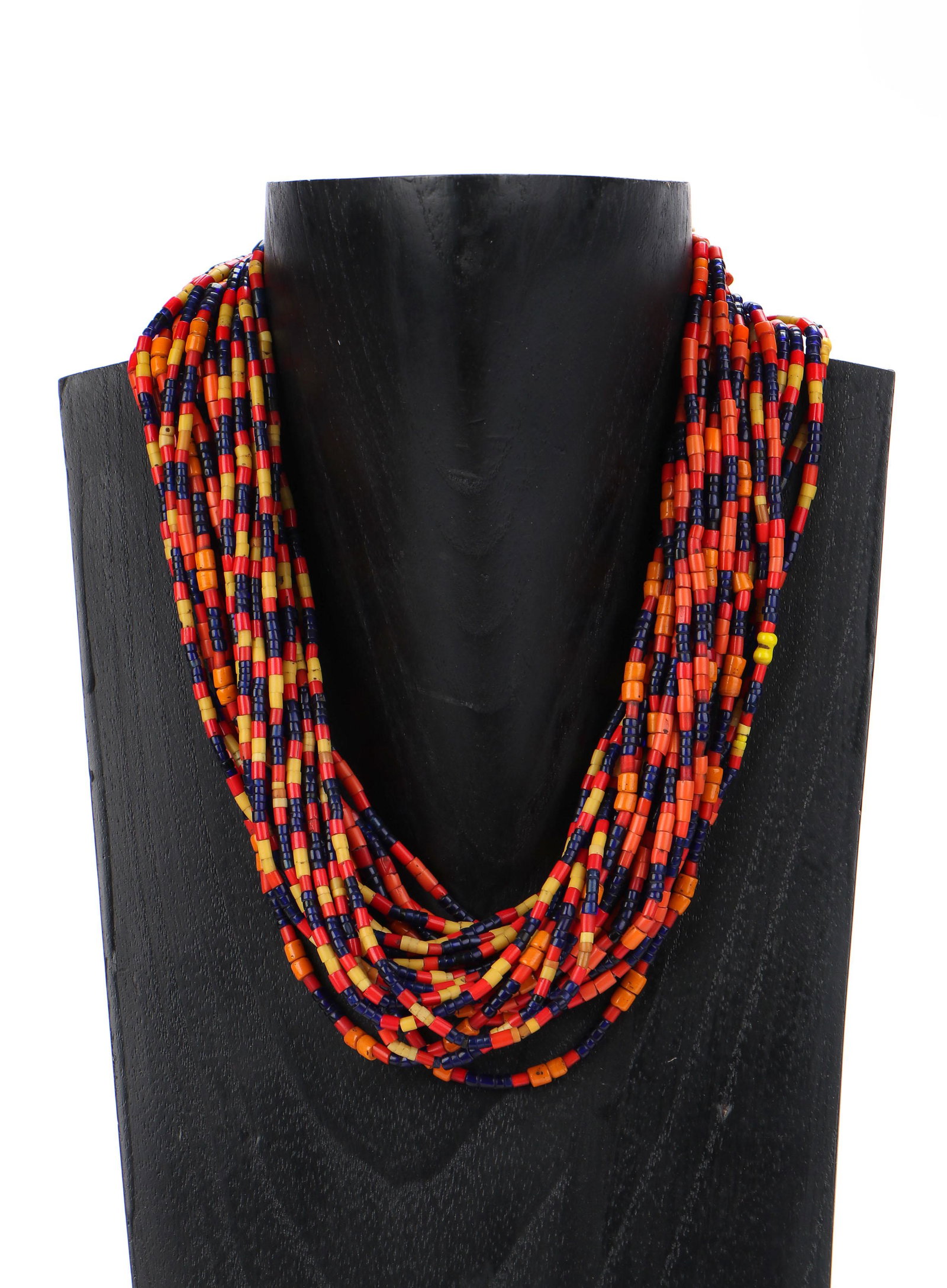 Konyak Naga Patterned Glass Trade Bead Necklace (1 of 6)