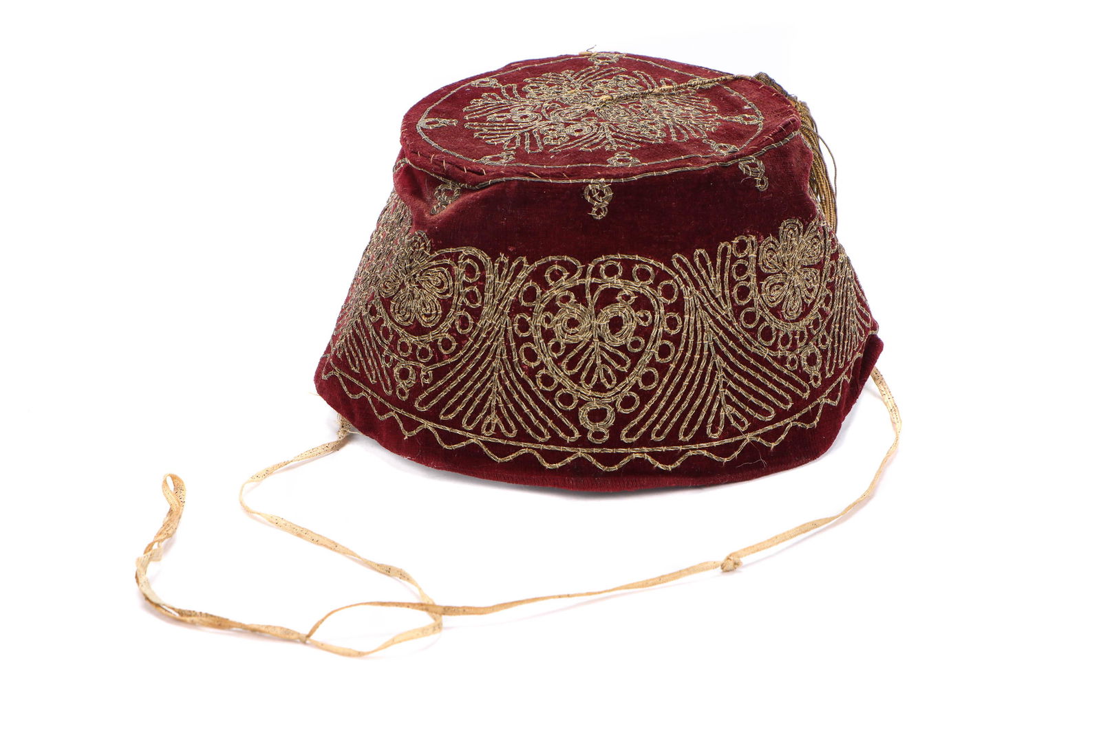 Old Moroccan Embroidered Velvet Fez (1 of 6)