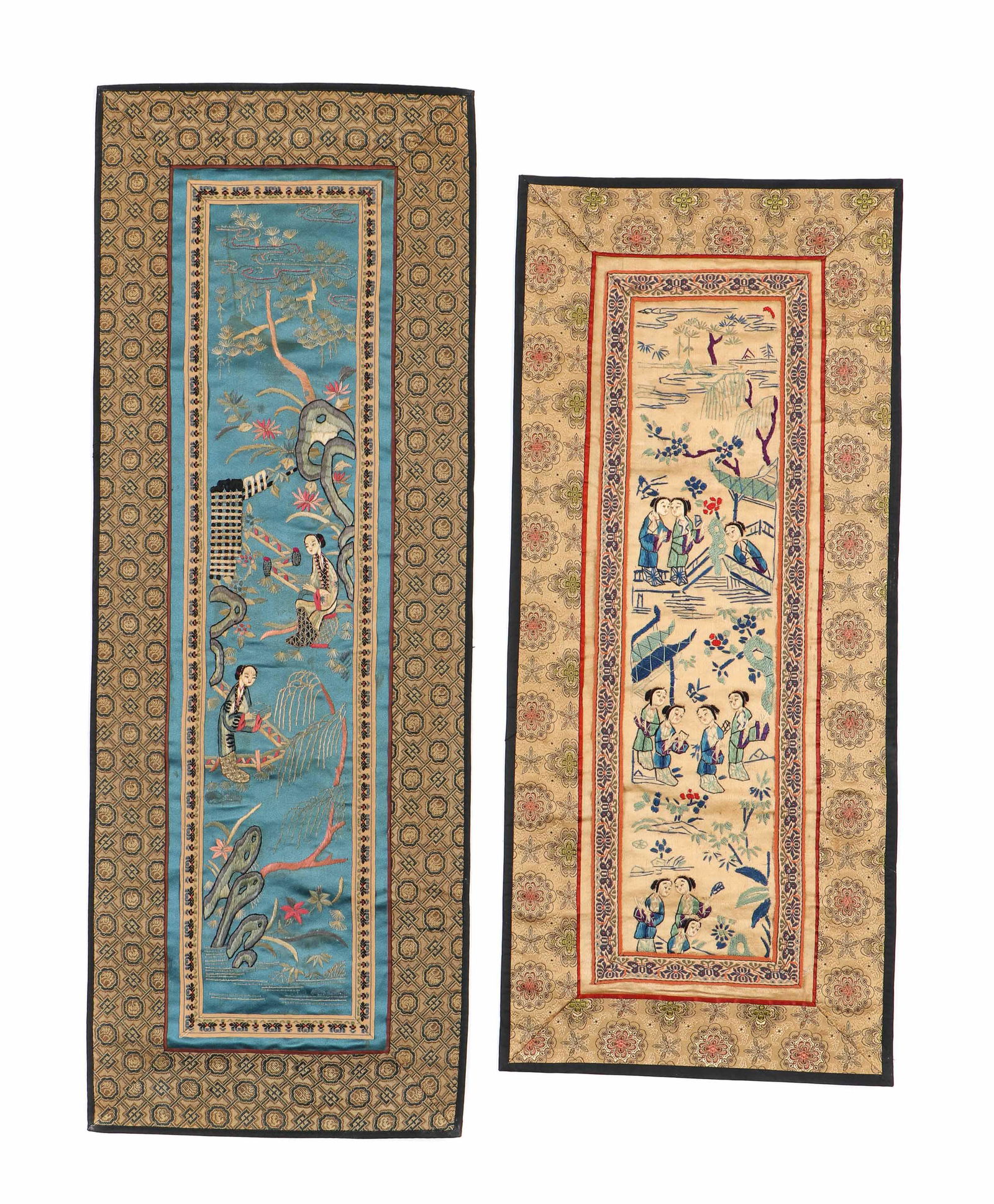Two Chinese Scroll Embroideries (1 of 7)
