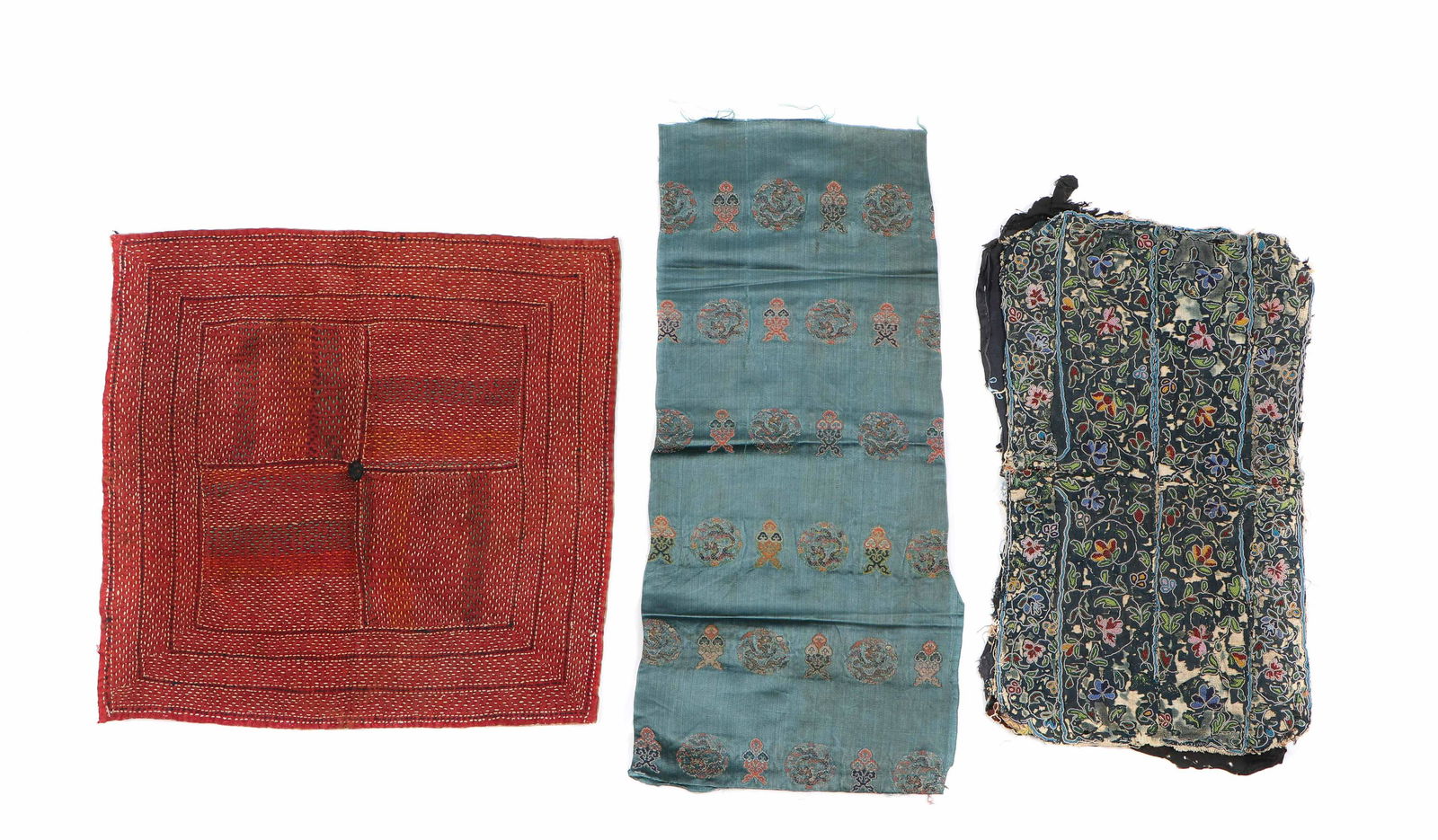 3 Old Cotton Banjara Embroidery Textiles (1 of 9)