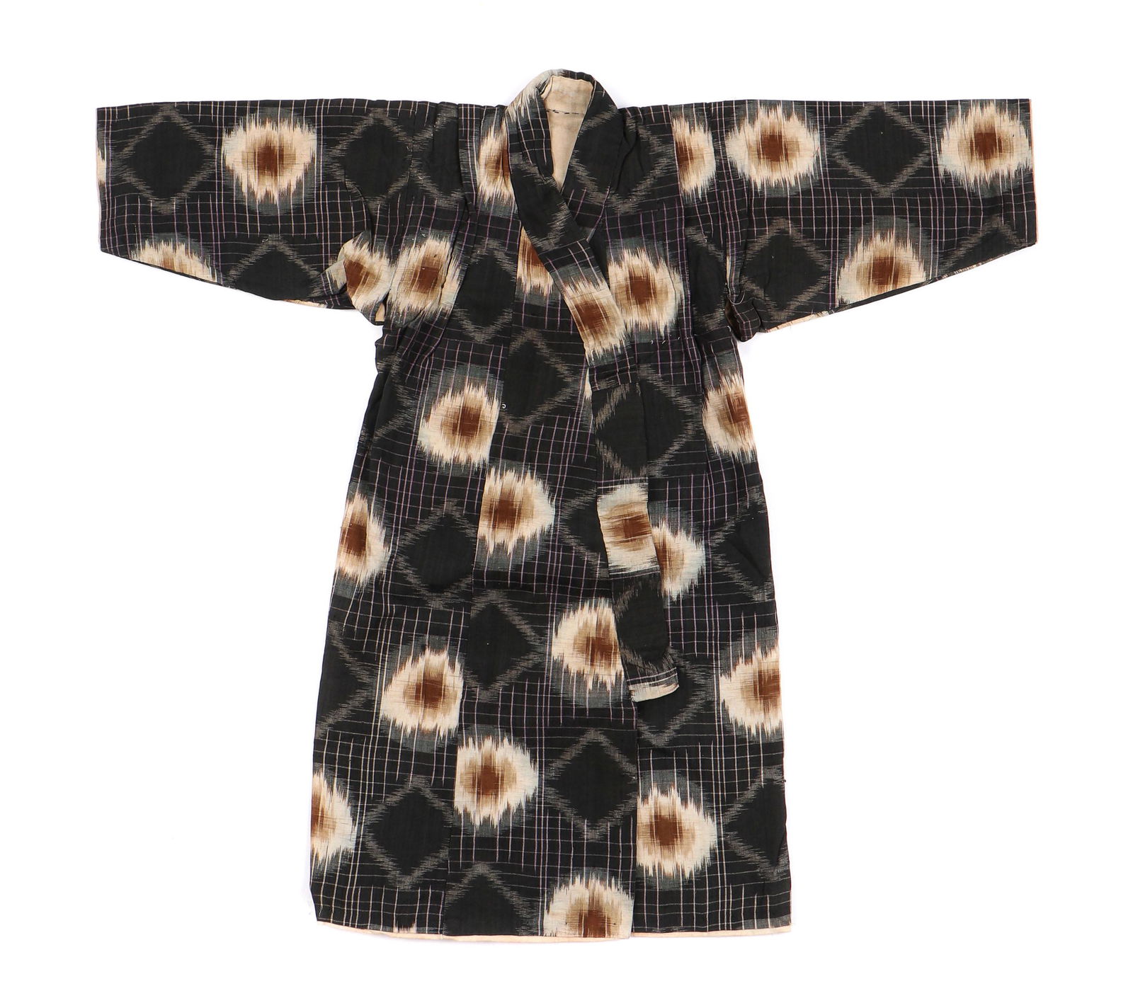 Pre-war Japanese Childâ€™s Double Ikat Cotton Kimono (1 of 8)