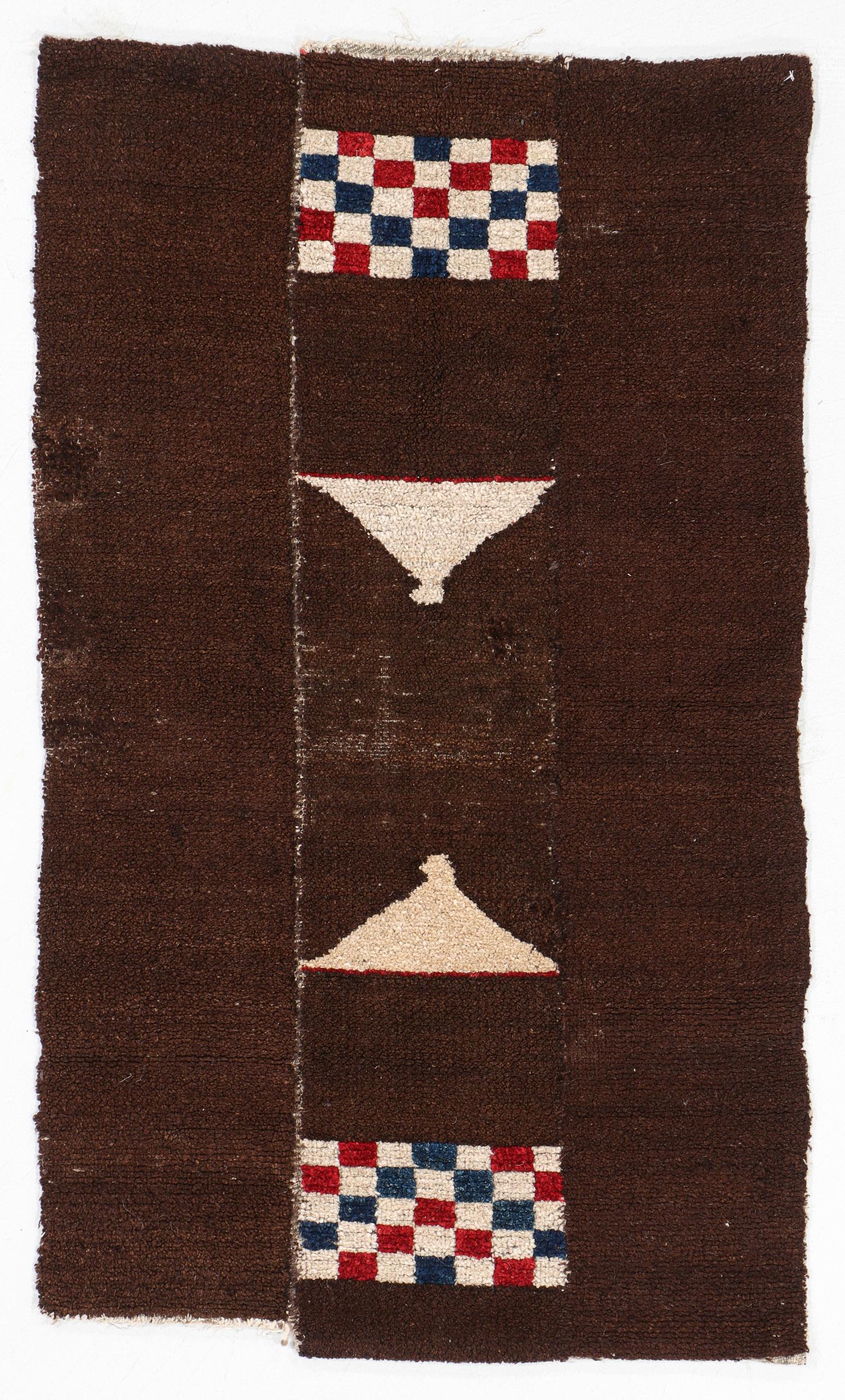 3 Panel Tsuk Truk Rug, Tibet, Early 20th C.: 3 Panel Tsuk Truk Rug, Tibet, Early 20th C. 2'3'' x 3'8'' (69 x 112 cm). Weight: 3 lbs. Note: There Are No Hidden or Confidential Reserves in this Auction; All Acceptable Bidding Commences at the Onli