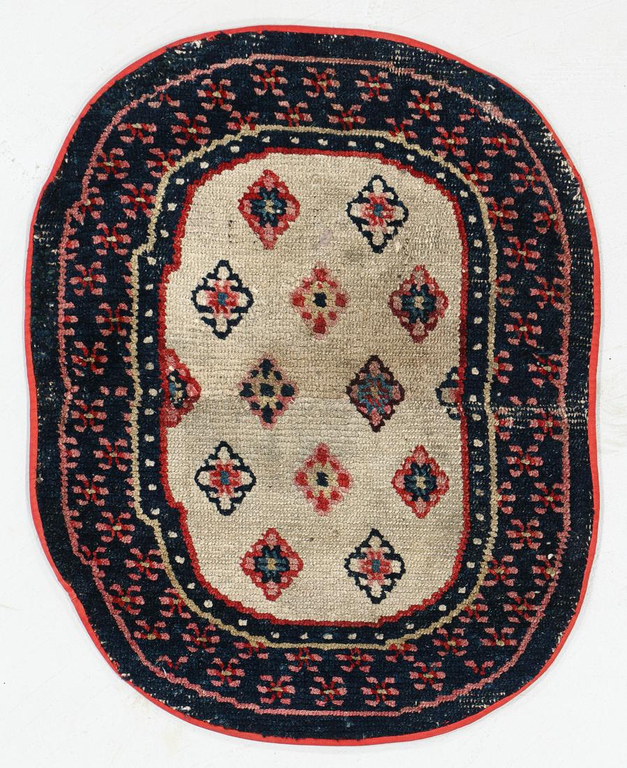 Oval Saddle Rug, Tibet, Late 19th C., 1'11'' x 2'5'' (1 of 5)