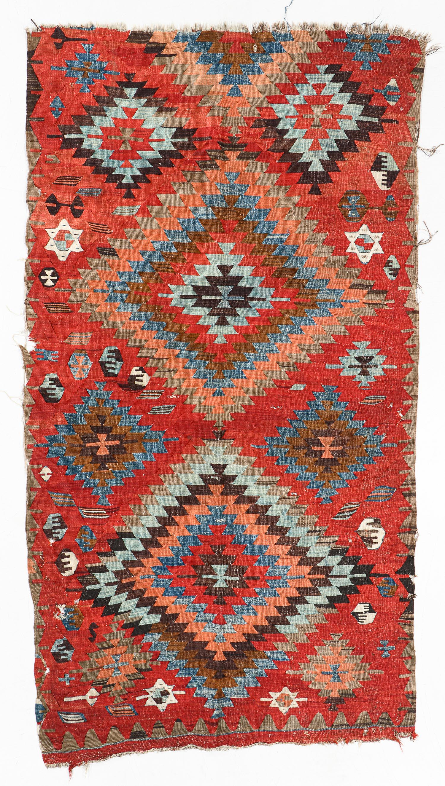 Konya Kilim, Turkey, 18/19th C., 4'4'' x 7'10'' (1 of 6)