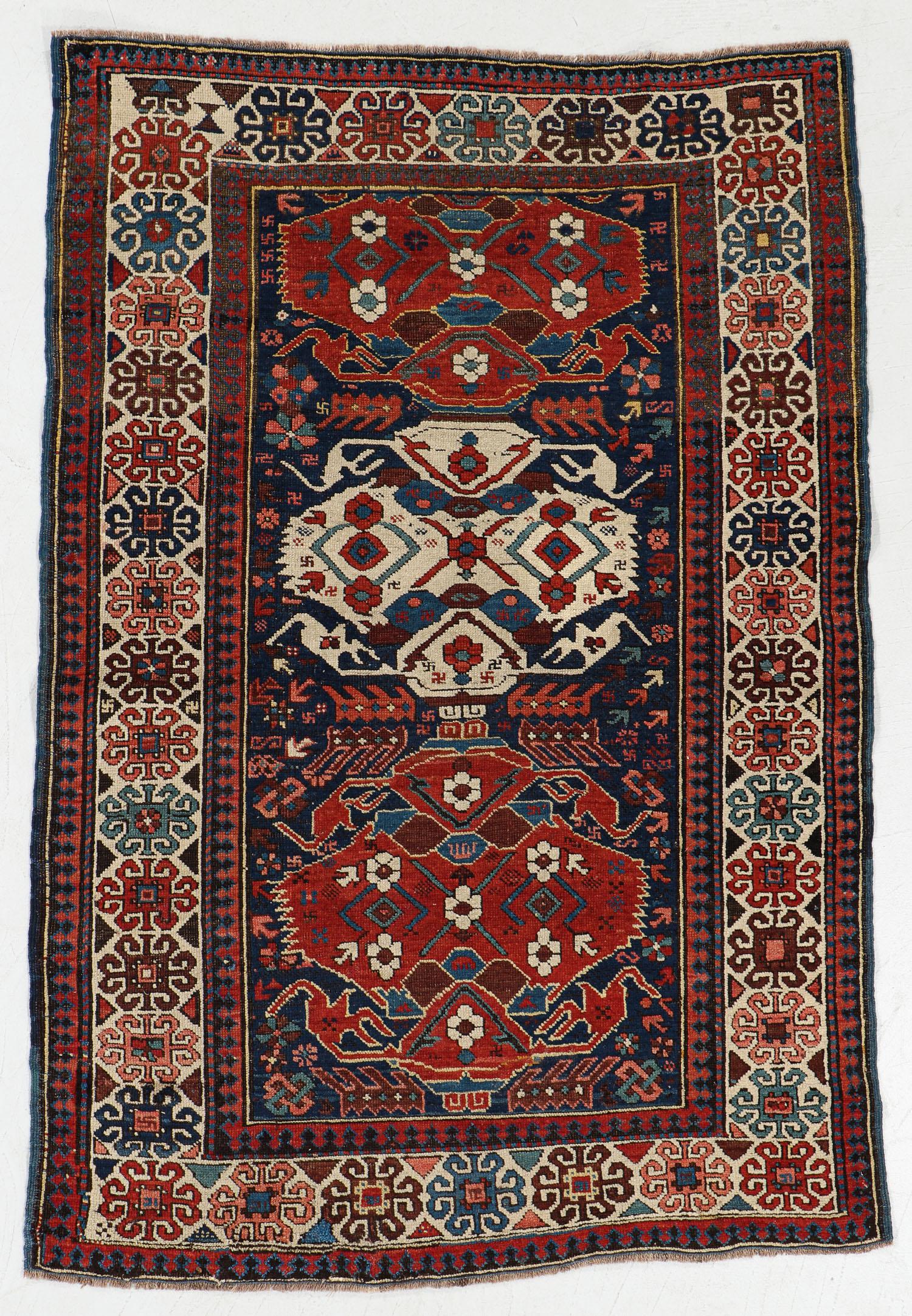 Kuba Rug, Caucasus, Late 19th C., 3'5'' x 5'1'' (1 of 5)