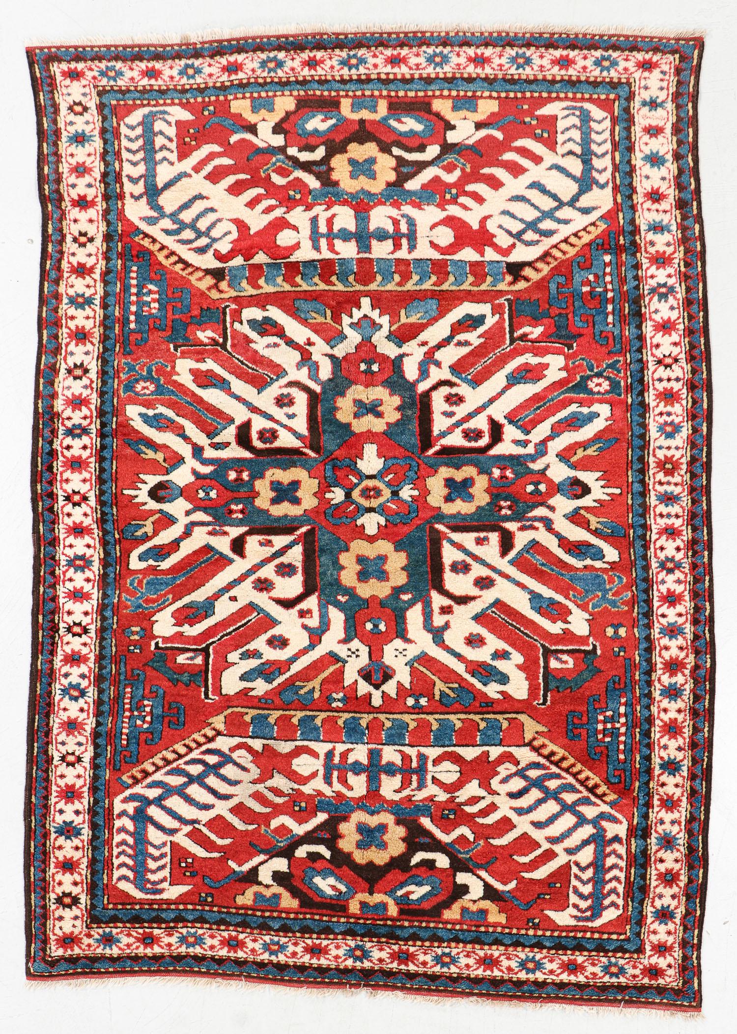 Eagle Kazak Rug, Caucasus, Circa 1880, 4'3'' x 6'2'' (1 of 5)