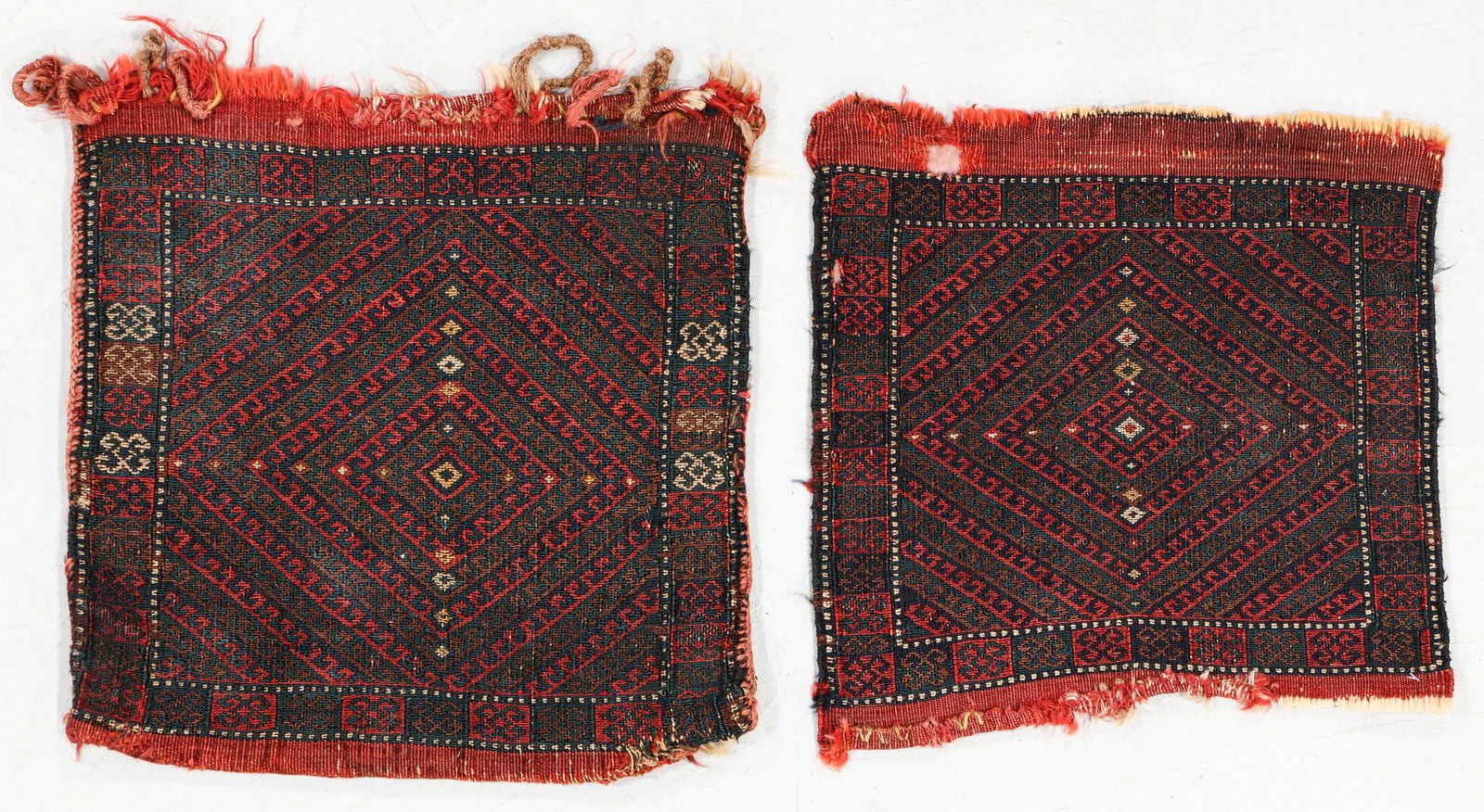 Pair of Matching Yuncu Sumak Bags, Turkey, Mid 19th C.: Pair of Matching Yuncu Sumak Bags, Turkey, Mid 19th C. Wool. Note: There Are No Hidden or Confidential Reserves in this Auction; All Acceptable Bidding Commences at the Online Start Price. Please let