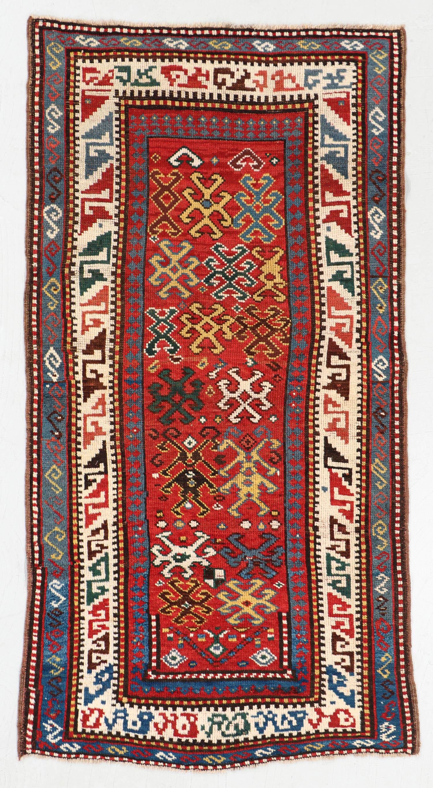 Kazak Prayer Rug, Caucasus, Late 19th C., 3'3'' x 6'3'' (1 of 5)