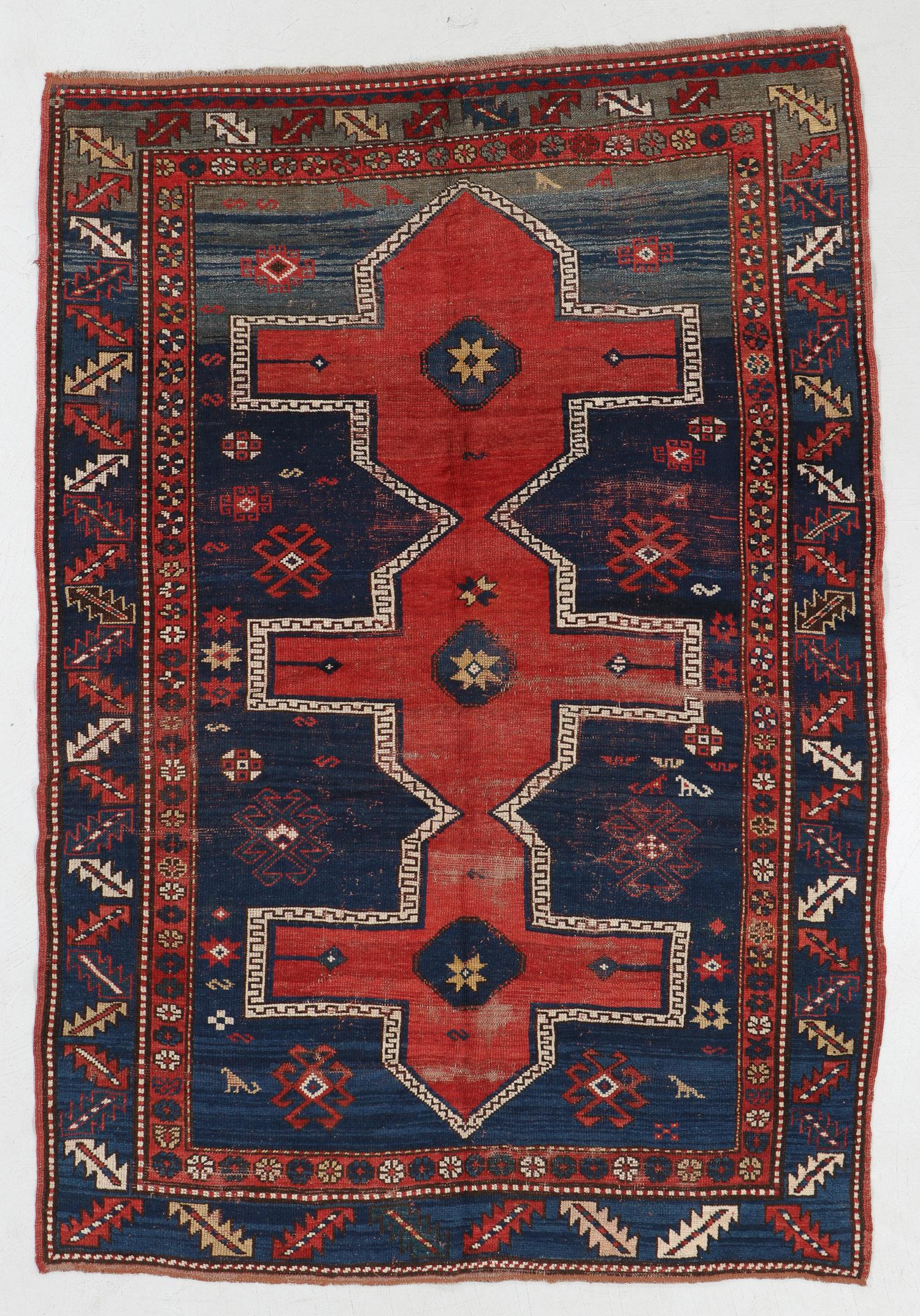 Kazak Rug, Caucasus, Late 19th C., 4'9'' x 6'11'' (1 of 5)