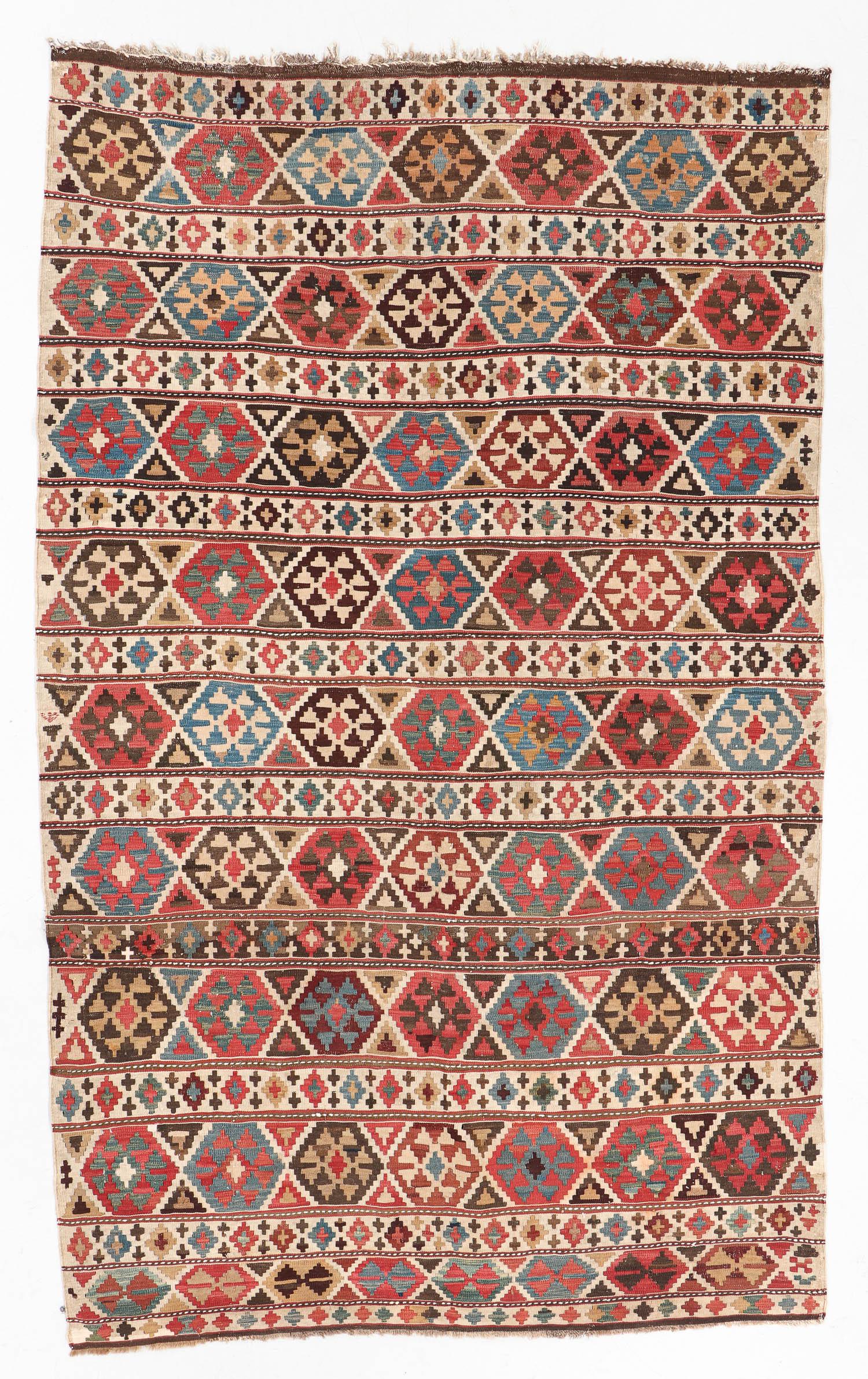 Shirvan Kilim, Caucasus, Late 19th C., 5'6'' x 9'1'' (1 of 4)