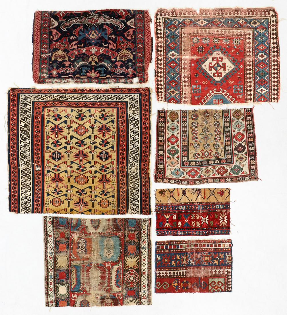 Study Group of Antique Caucasian Rug Fragments (7) (1 of 5)