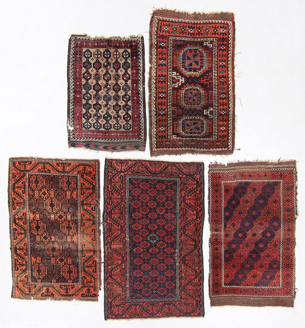 Collection of Five Antique Beluch Rugs, Afghanistan (1 of 8)