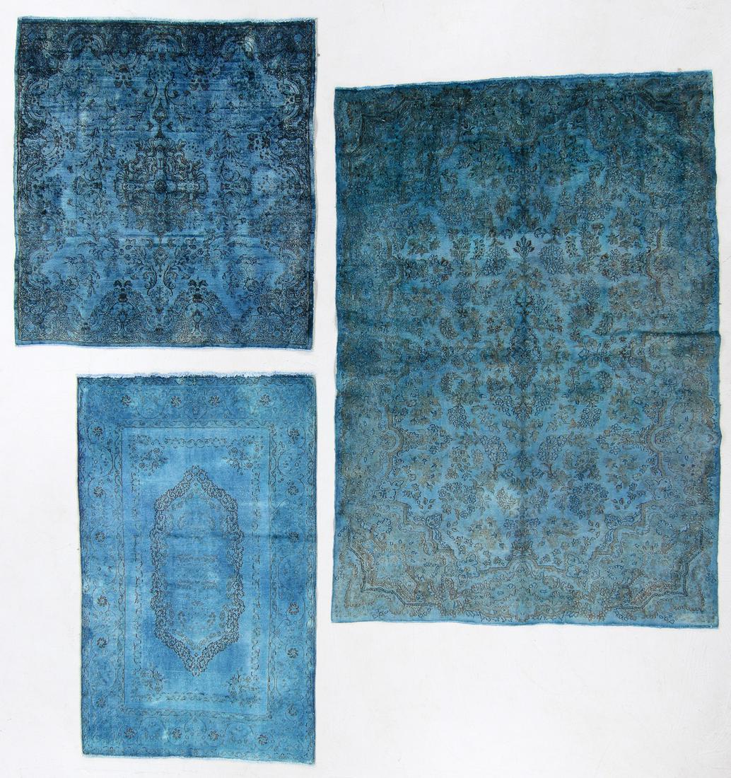 Three Vintage Overdye Blue Rugs, Persia (1 of 10)