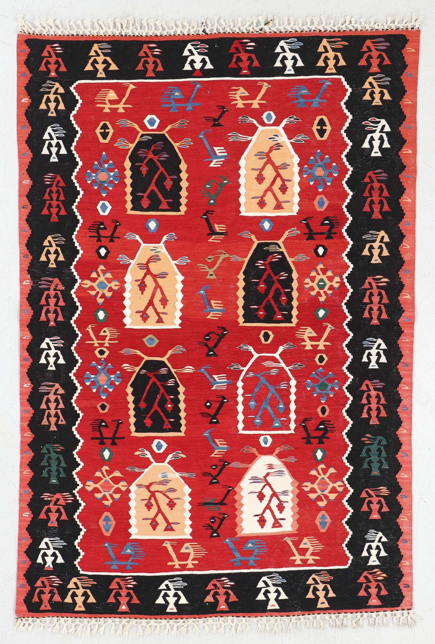 Vintage Pirot Kilim, Serbia, 3'7'' x 5'4'' (1 of 4)