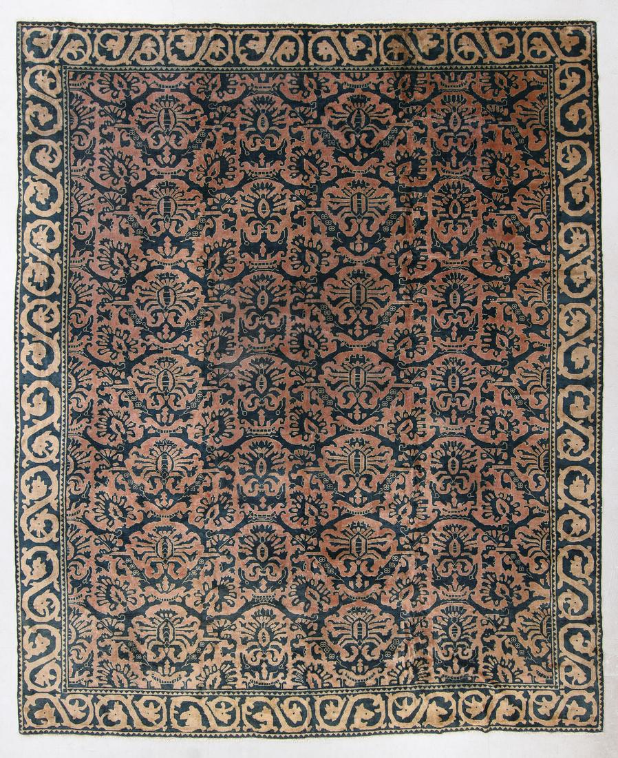 Agra Rug, India, Early 20th C., 11'8'' x 14'0'': Agra Rug, India, Early 20th C., 11'8'' x 14'0'' (356 x 427 cm). Weight: 93 lbs. Material: wool pile, cotton warp, cotton weft. Note: There Are No Hidden or Confidential Reserves in this Auction; All A