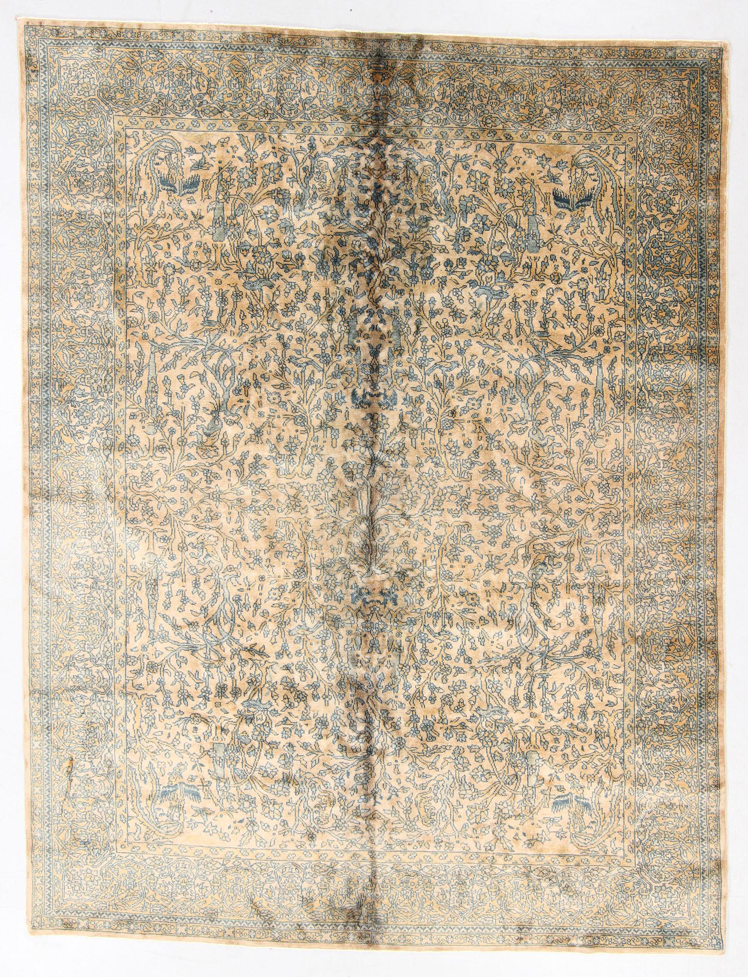 Agra Rug, India, Early 20th C., 8'10'' x 11'5'': Agra Rug, India, Early 20th C., 8'10'' x 11'5'' (269 x 348 cm). Weight: 79 lbs. Material: wool pile, cotton warp, cotton weft. Note: There Are No Hidden or Confidential Reserves in this Auction; All A