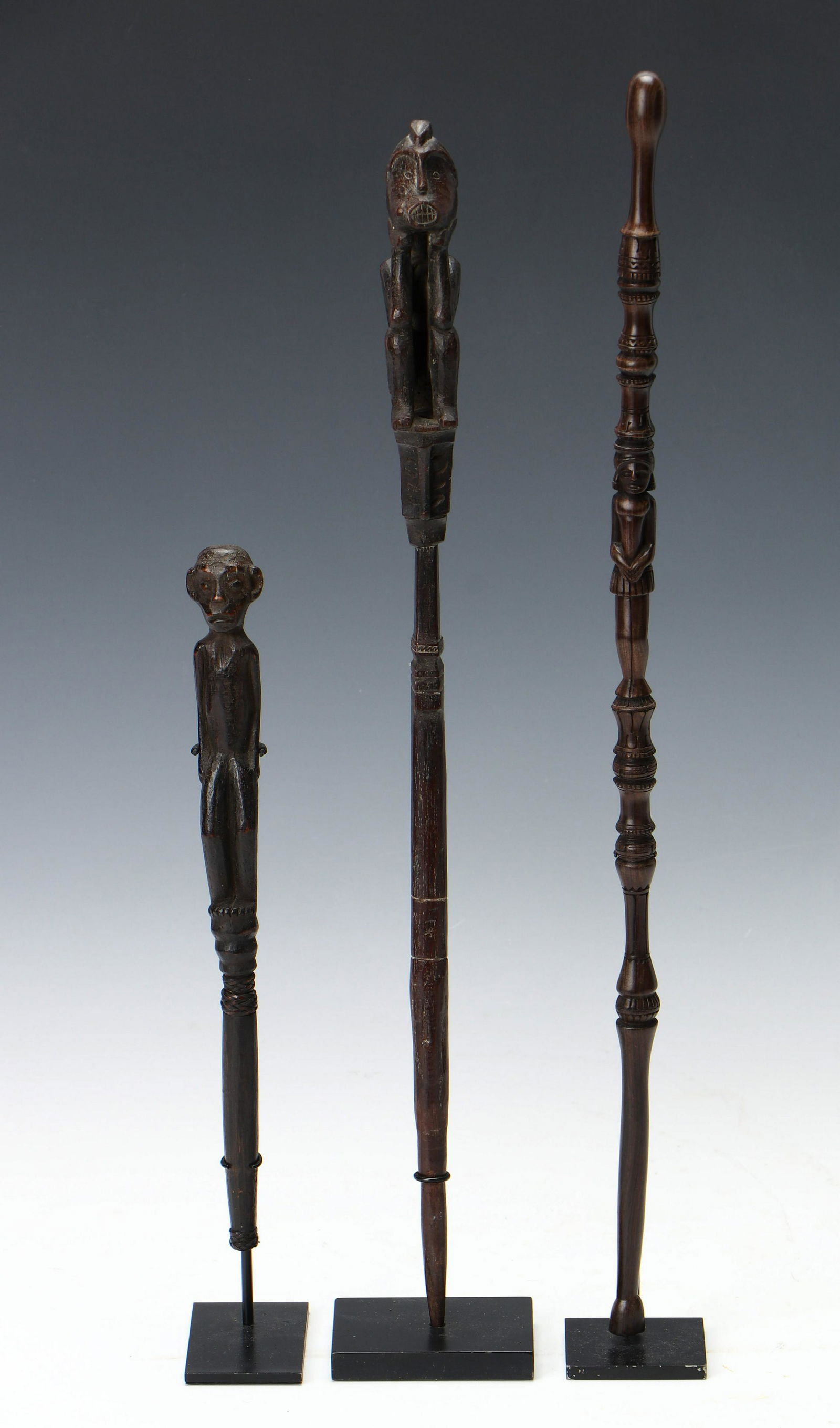 Three Iban Dayak Tuntun Pig Trap Amulets, Borneo (1 of 7)