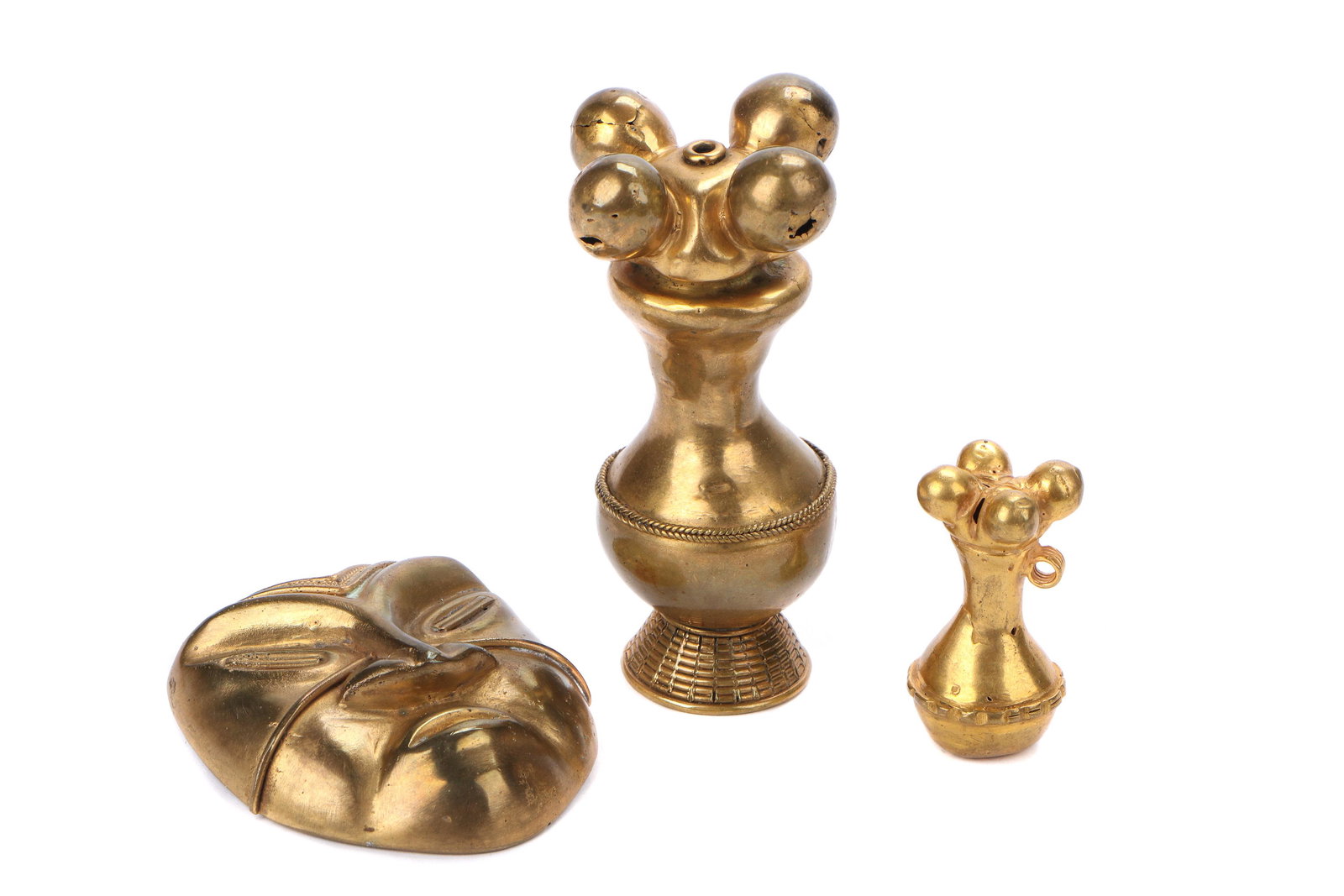 2 Tairona Tumbaga Style Poporo Lime Containers, (1 of 8)