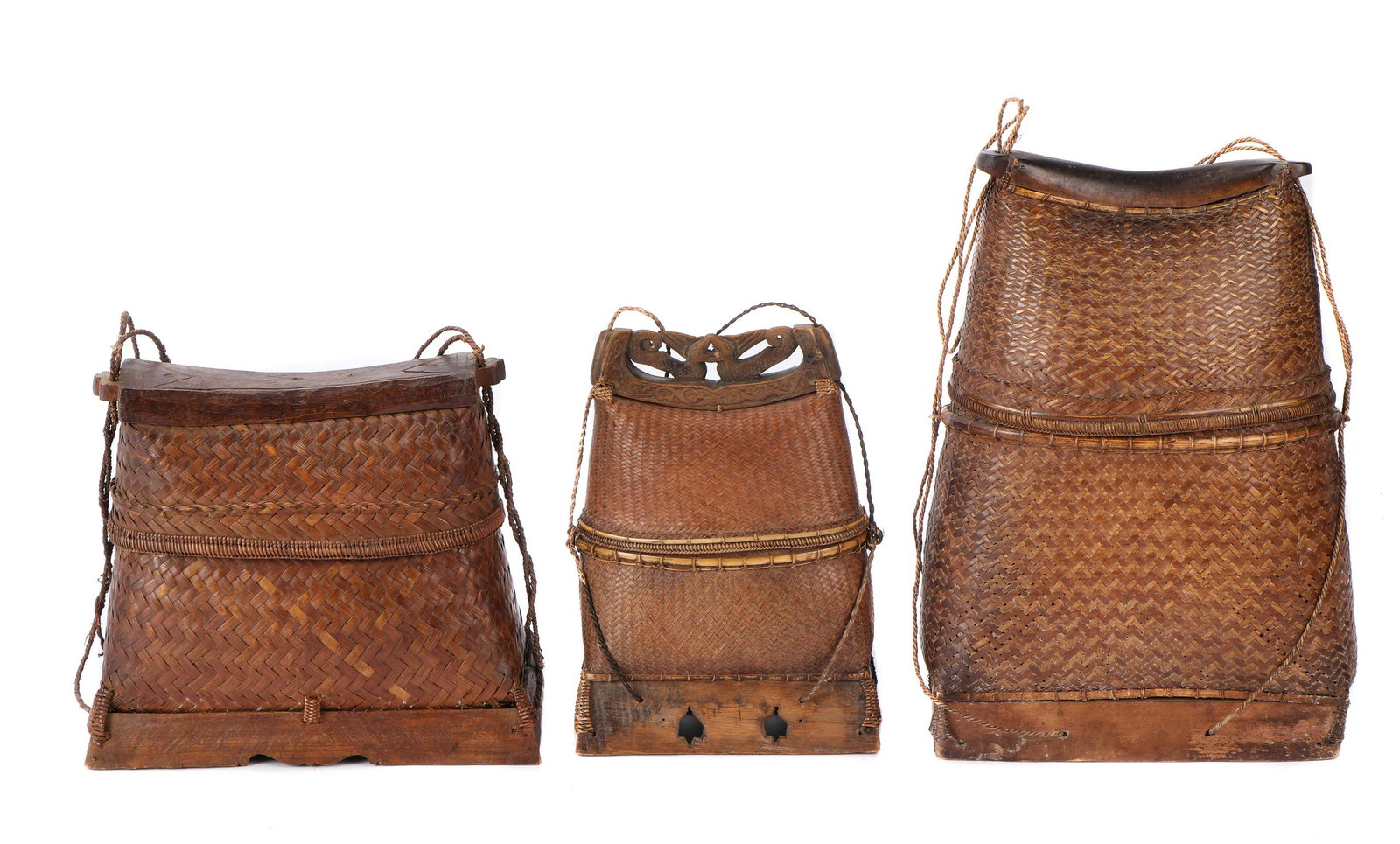 Three Indonesian Dayak Baskets, Borneo (1 of 4)