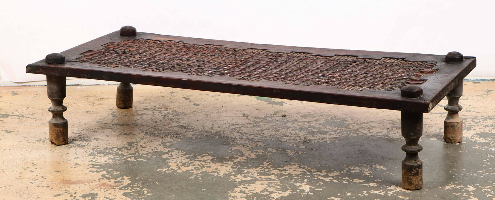 Nepalese Gurung Rattan Woven Bed, Early 20th Century.: Nepalese Gurung Rattan Woven Bed, Early 20th Century. Size: 16'' x 68.75'' x 32'' (41 x 175 x 81 cm). Note: There Are No Hidden or Confidential Reserves in this Auction; All Acceptable Bidding Commenc