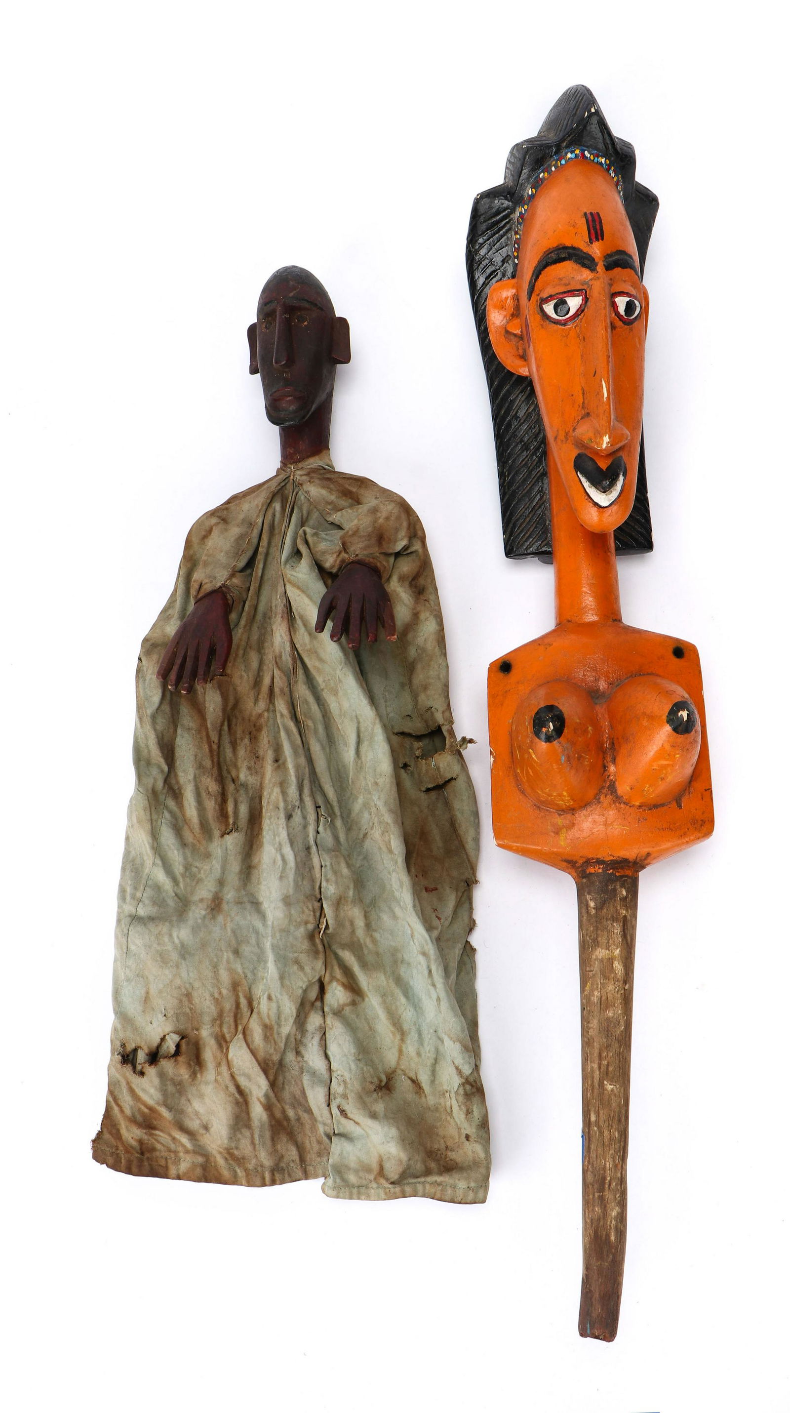 Two African Bozo Puppets, Mali. Mid 20th C. (1 of 8)